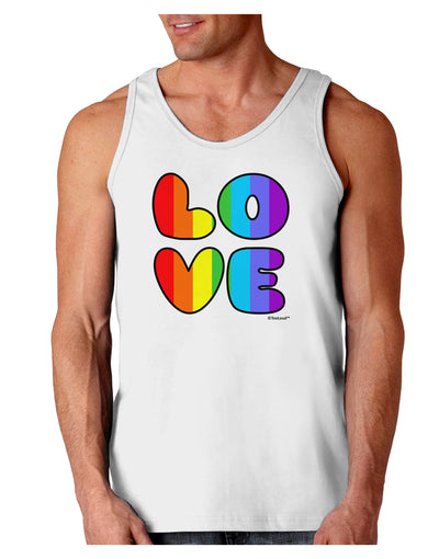 Rainbow LOVE Text Loose Tank Top by TooLoud-Loose Tank Top-TooLoud-White-Small-Davson Sales