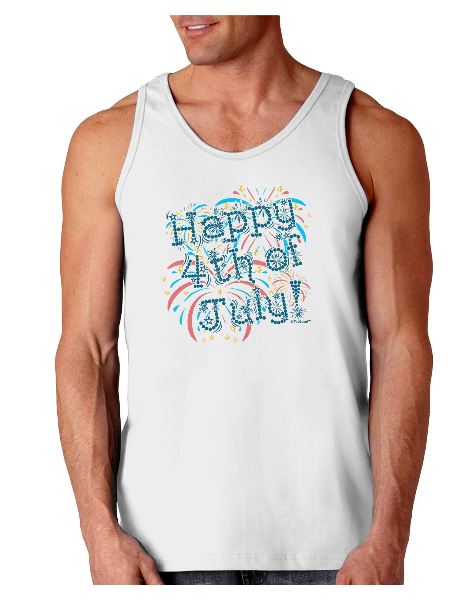 Happy 4th of July - Fireworks Design Loose Tank Top-Loose Tank Top-TooLoud-White-Small-Davson Sales
