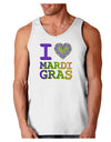 I Love Heart Mardi Gras Loose Tank Top-Loose Tank Top-TooLoud-White-Small-Davson Sales