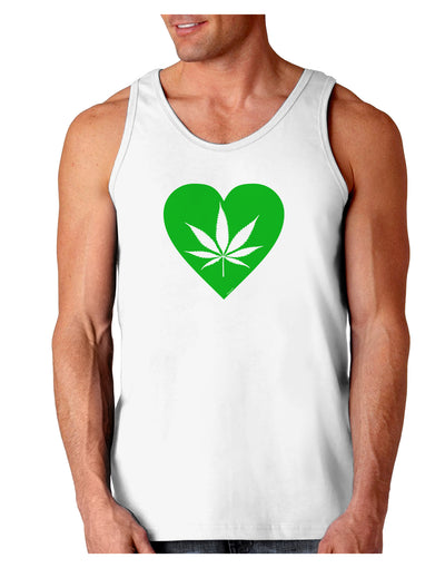 Marijuana Leaf Heart Green Loose Tank Top-Loose Tank Top-TooLoud-White-Small-Davson Sales