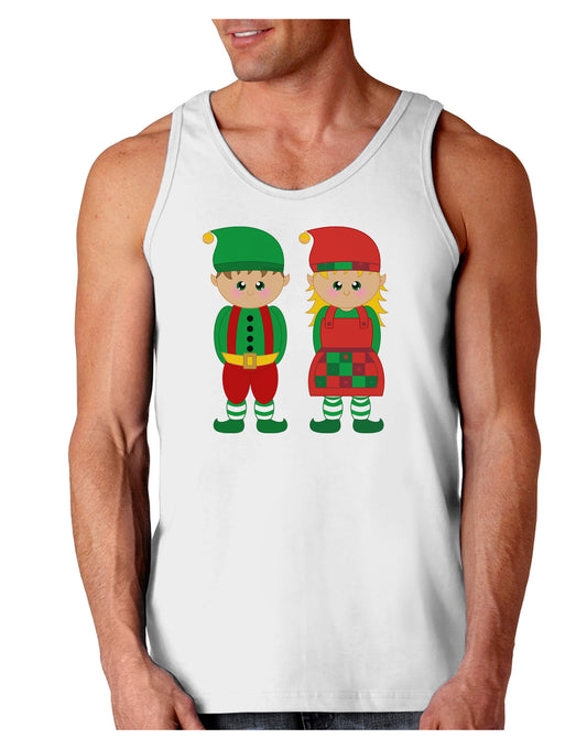 Cute Elf Couple Christmas Loose Tank Top-Loose Tank Top-TooLoud-White-Small-Davson Sales
