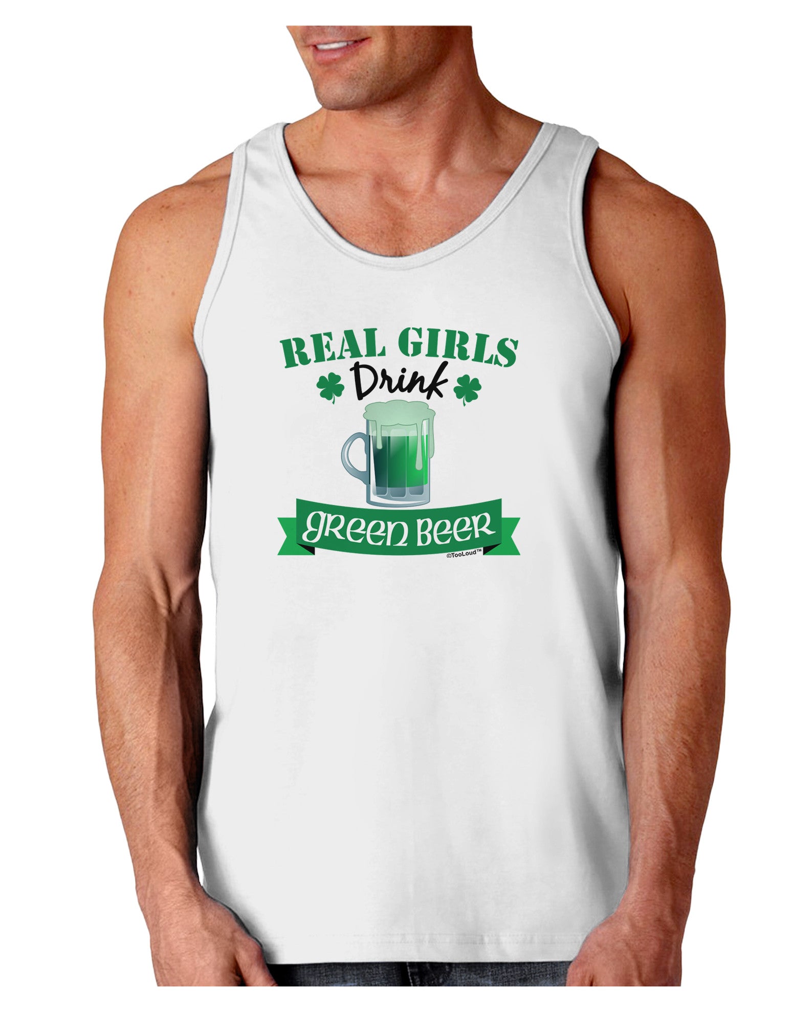 Real Girls Drink Green Beer Loose Tank Top-Loose Tank Top-TooLoud-White-Small-Davson Sales