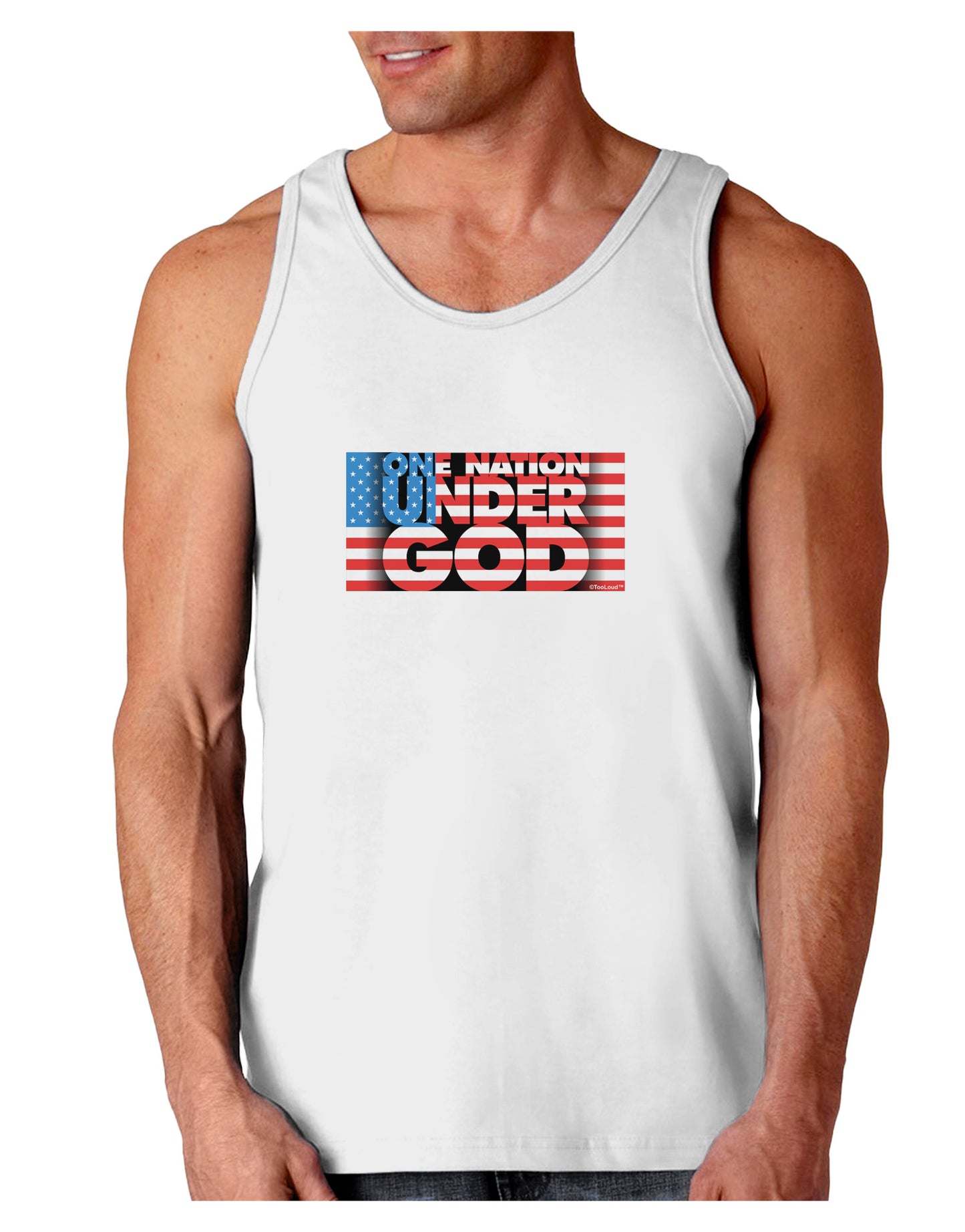 One Nation Under God Loose Tank Top-Loose Tank Top-TooLoud-White-Small-Davson Sales