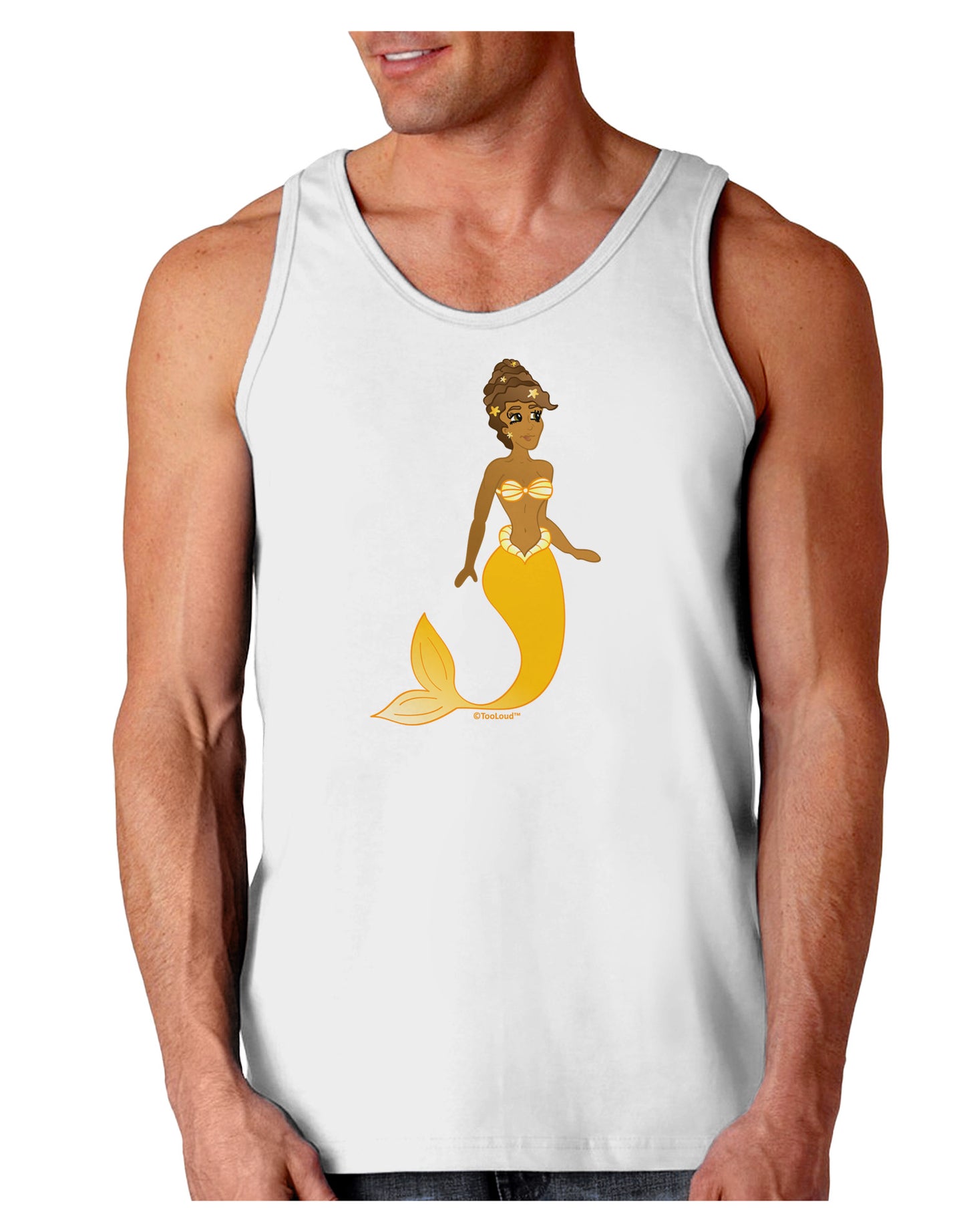 Mermaid Design - Yellow Loose Tank Top-Loose Tank Top-TooLoud-White-Small-Davson Sales