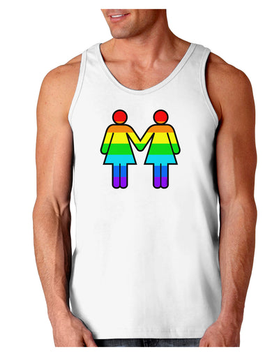 Rainbow Lesbian Women Holding Hands Loose Tank Top-Loose Tank Top-TooLoud-White-Small-Davson Sales