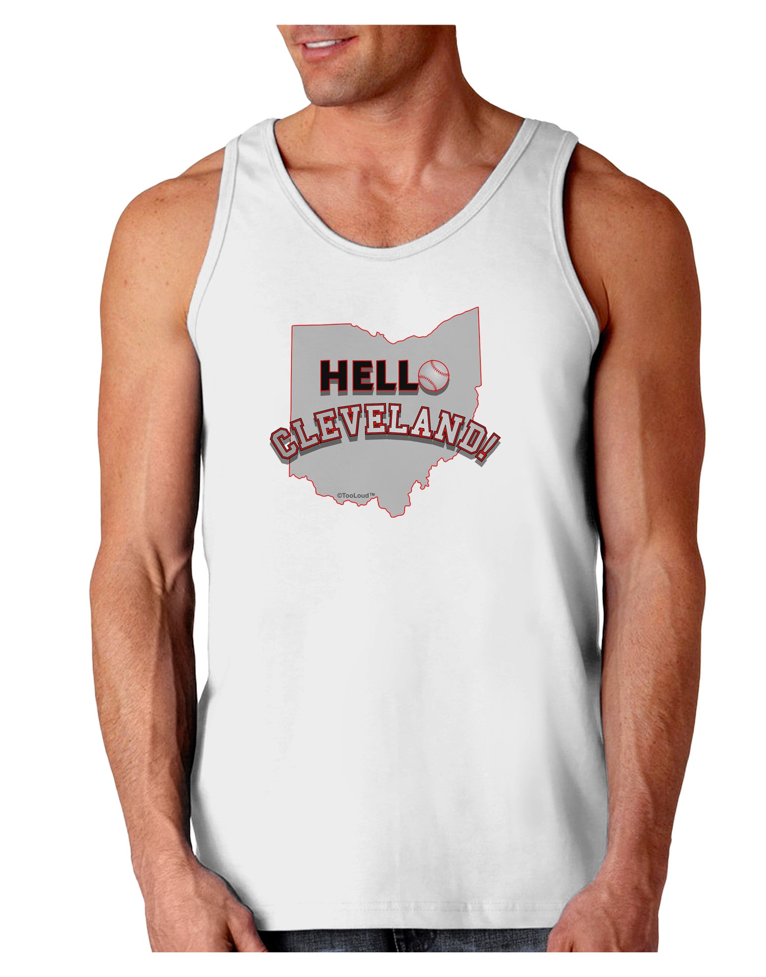 Hello Cleveland Loose Tank Top-Loose Tank Top-TooLoud-White-Small-Davson Sales