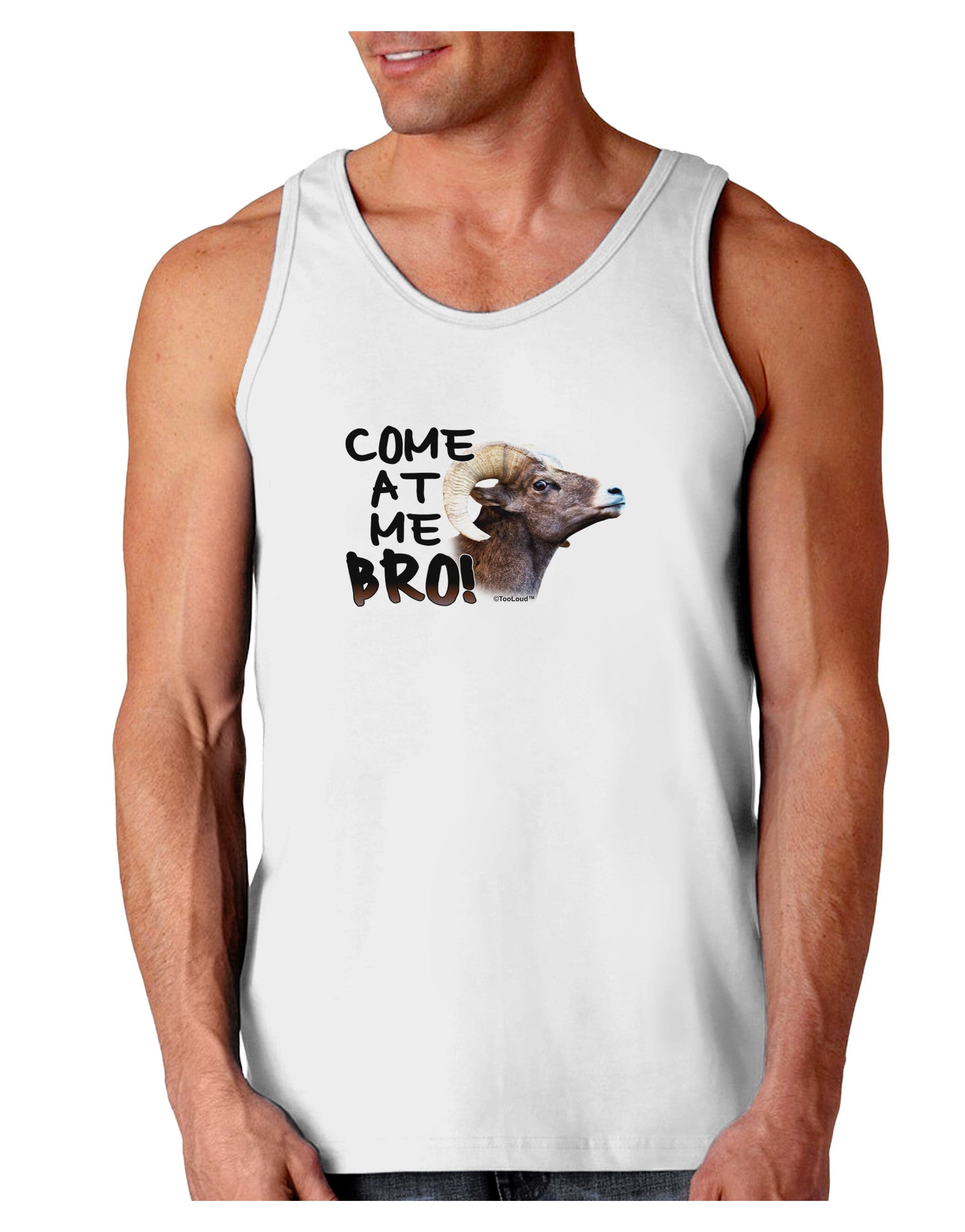 Come At Me Bro Big Horn Loose Tank Top-Loose Tank Top-TooLoud-White-Small-Davson Sales
