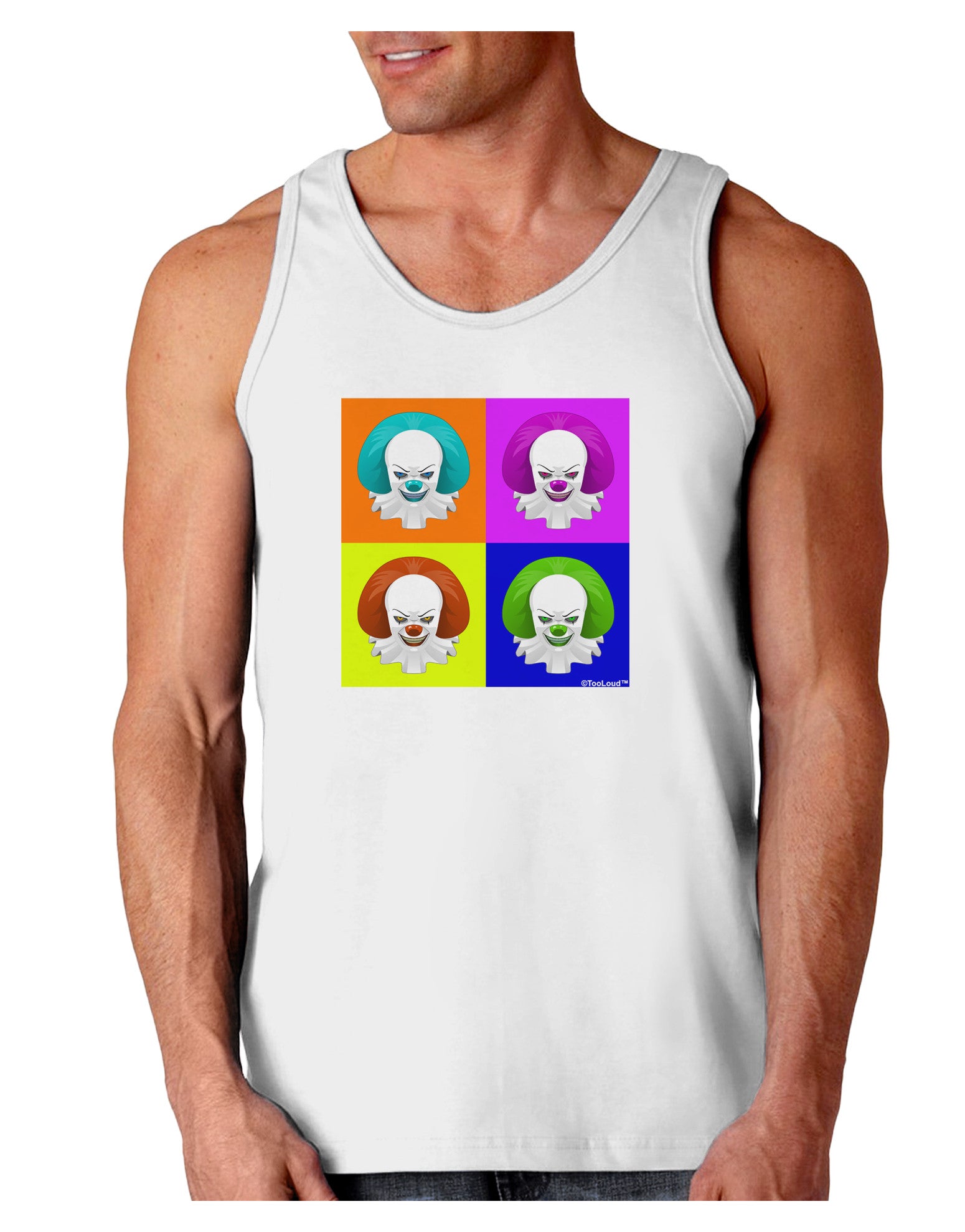 Clown Face Pop Art Loose Tank Top-Loose Tank Top-TooLoud-White-Small-Davson Sales