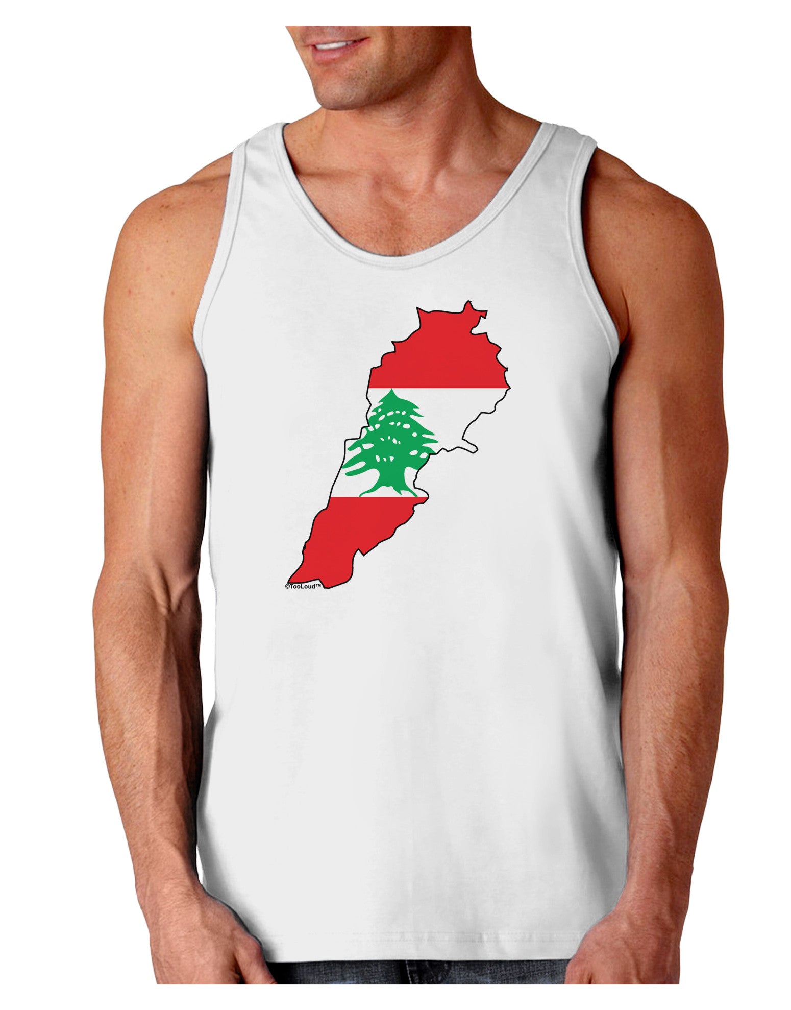 Lebanon Flag Silhouette Loose Tank Top-Loose Tank Top-TooLoud-White-Small-Davson Sales