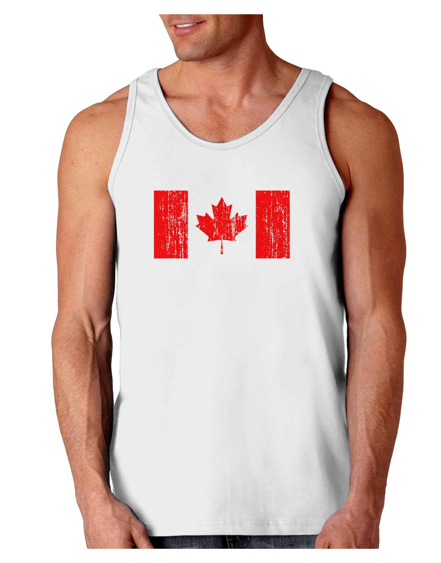 Distressed Canadian Flag Maple Leaf Loose Tank Top-Loose Tank Top-TooLoud-White-Small-Davson Sales