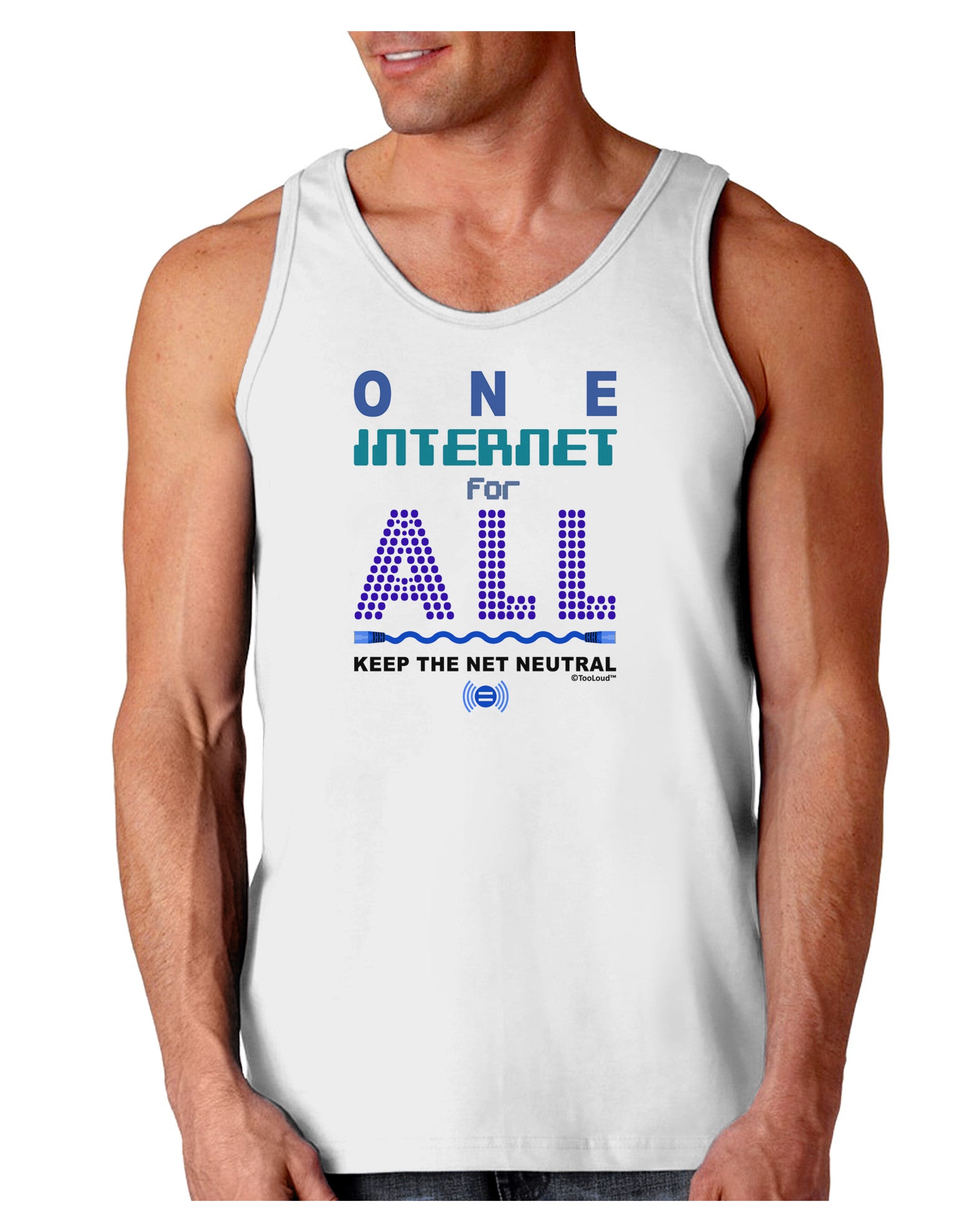 One Internet For All Keep The Net Neutral Loose Tank Top-Loose Tank Top-TooLoud-White-Small-Davson Sales