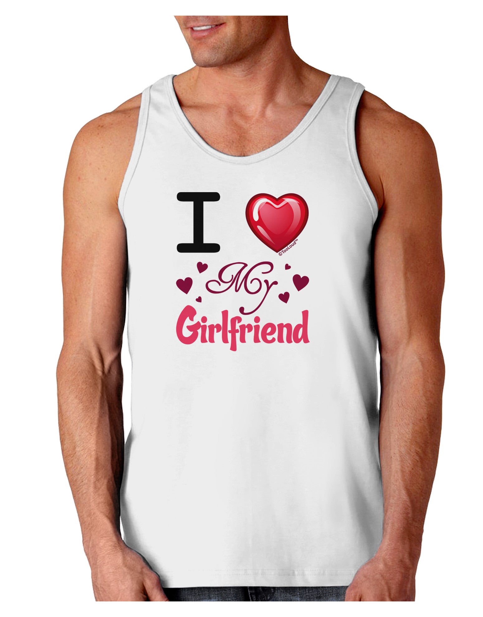 I Love Heart My Girlfriend Loose Tank Top-Loose Tank Top-TooLoud-White-Small-Davson Sales