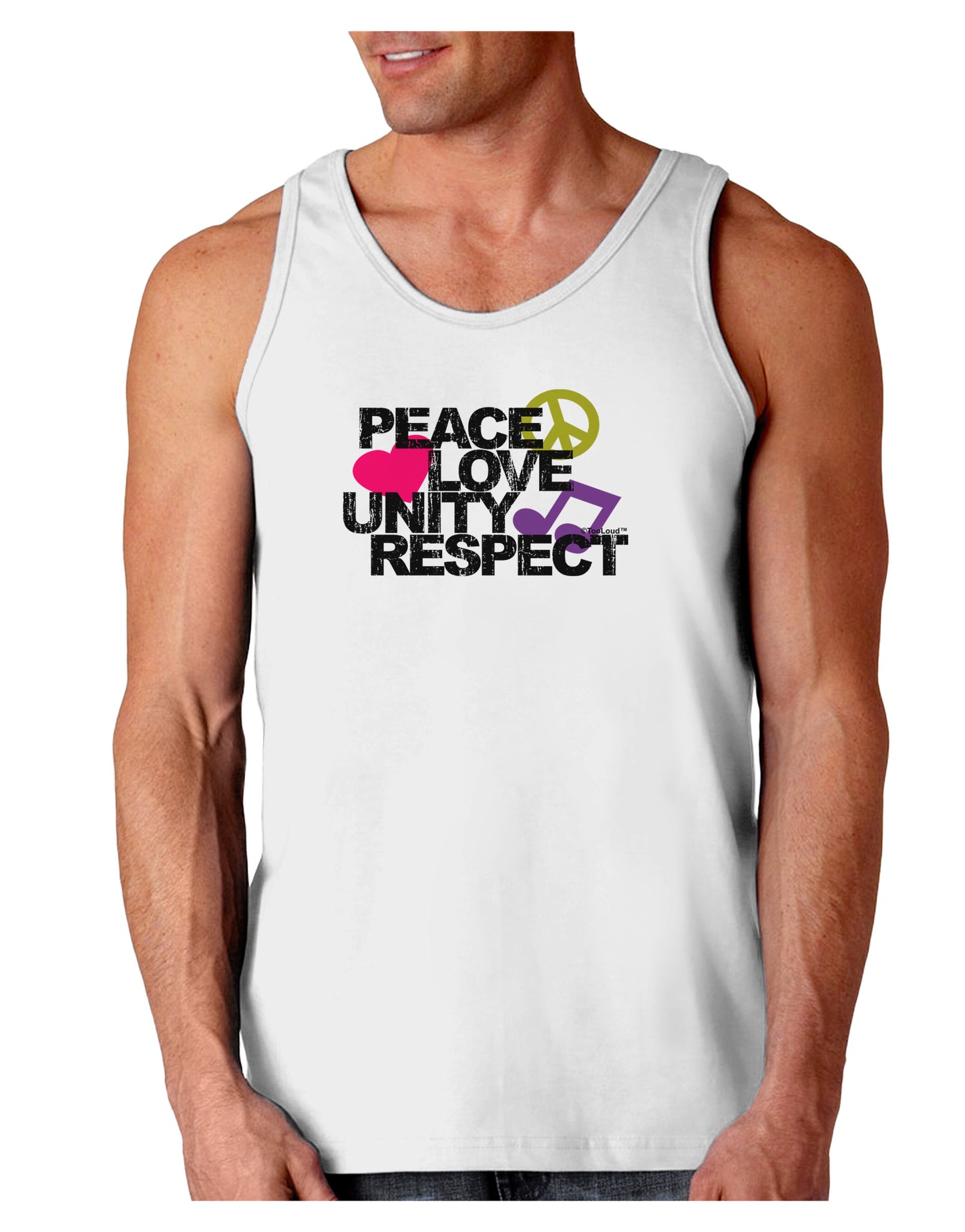 PLUR Distressed Text Loose Tank Top-Loose Tank Top-TooLoud-White-Small-Davson Sales