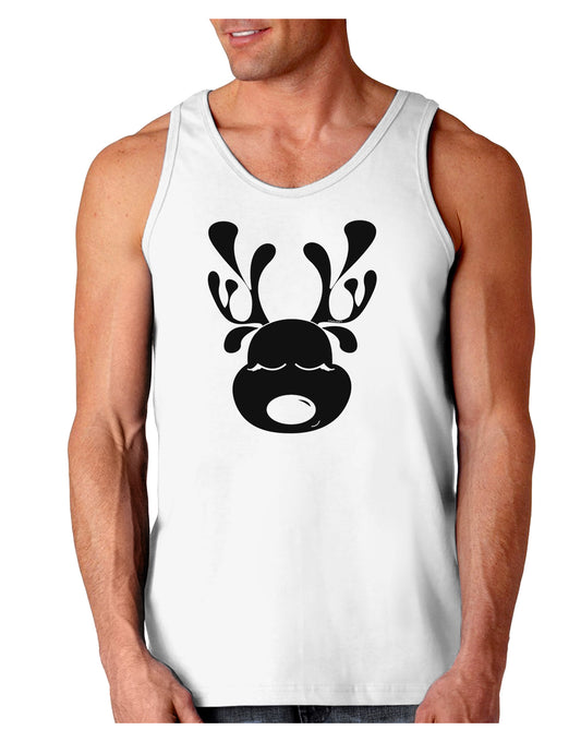 Cute Black Reindeer Face Christmas Loose Tank Top-Loose Tank Top-TooLoud-White-Small-Davson Sales