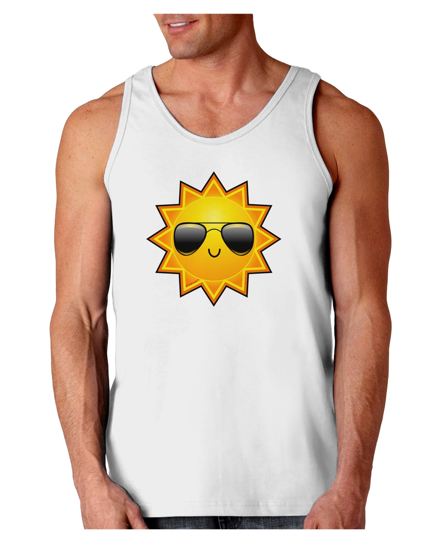 Sun With Sunglasses Loose Tank Top-Loose Tank Top-TooLoud-White-Small-Davson Sales