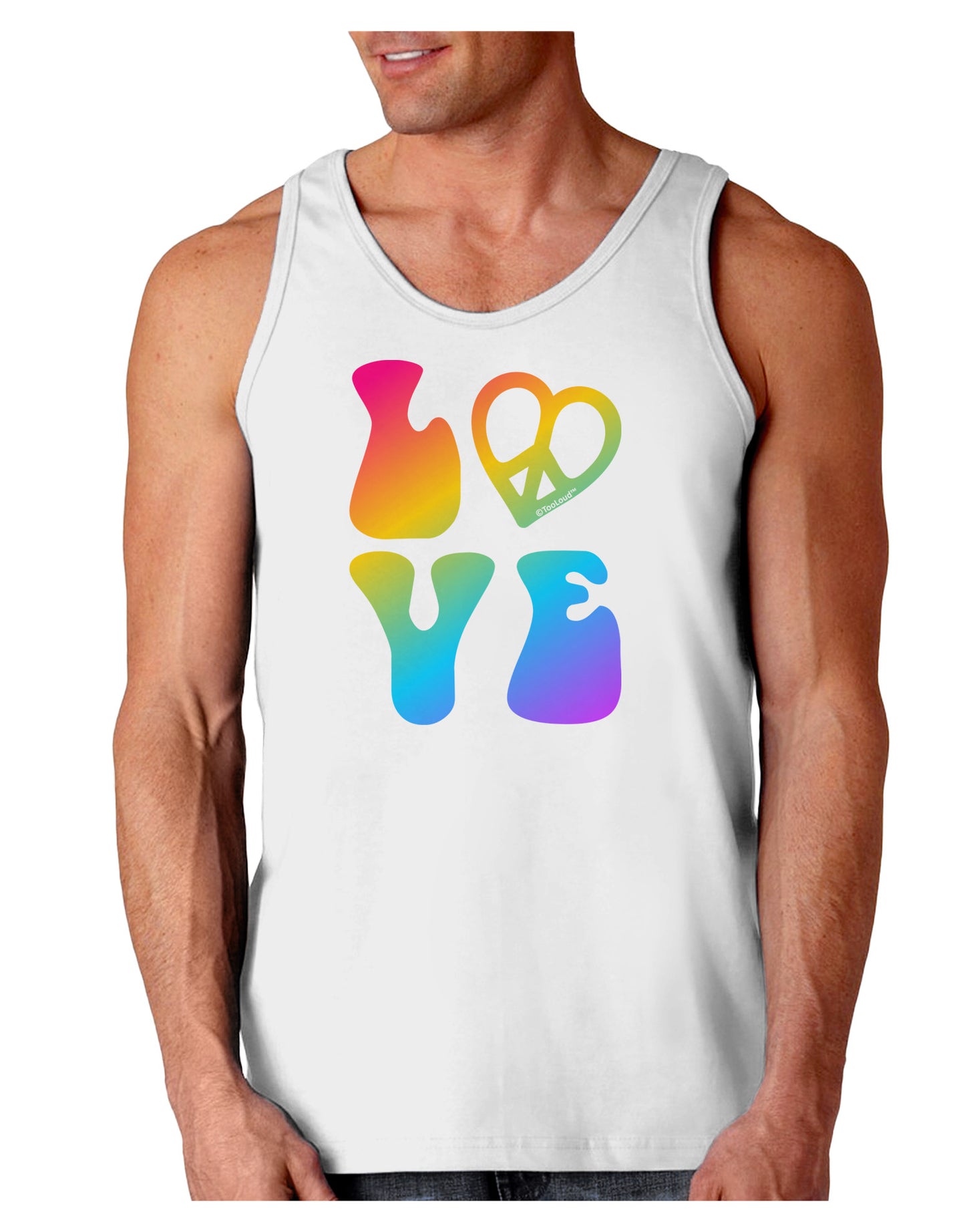 Peace and Love - Peace Heart Love Loose Tank Top-Loose Tank Top-TooLoud-White-Small-Davson Sales