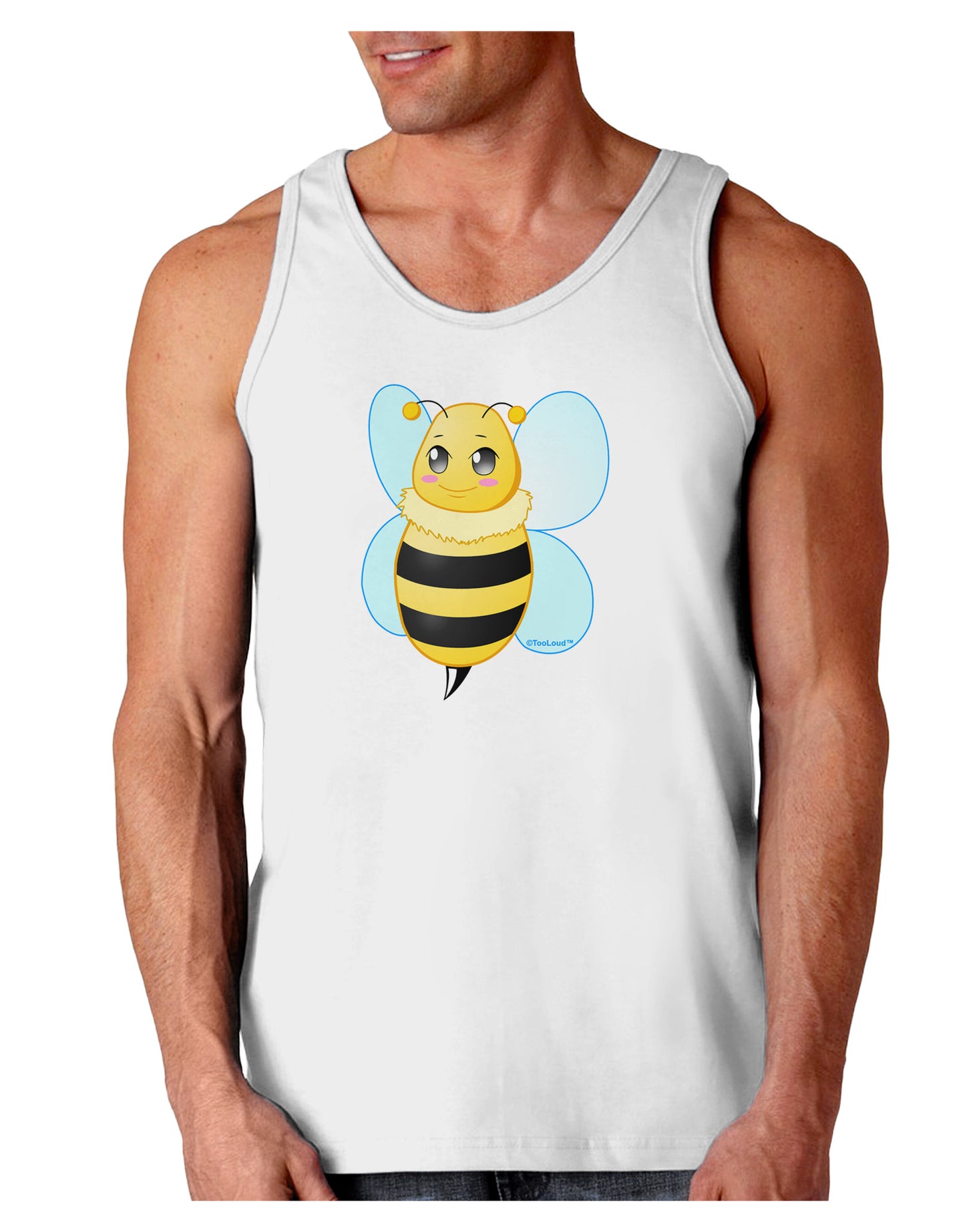 Cute Bee Loose Tank Top-Loose Tank Top-TooLoud-White-Small-Davson Sales