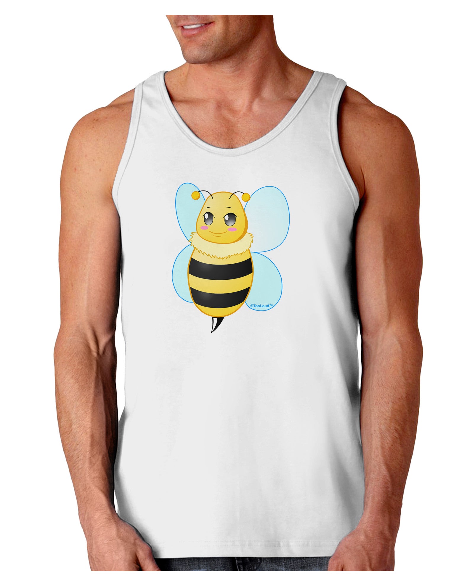 Cute Bee Loose Tank Top-Loose Tank Top-TooLoud-White-Small-Davson Sales