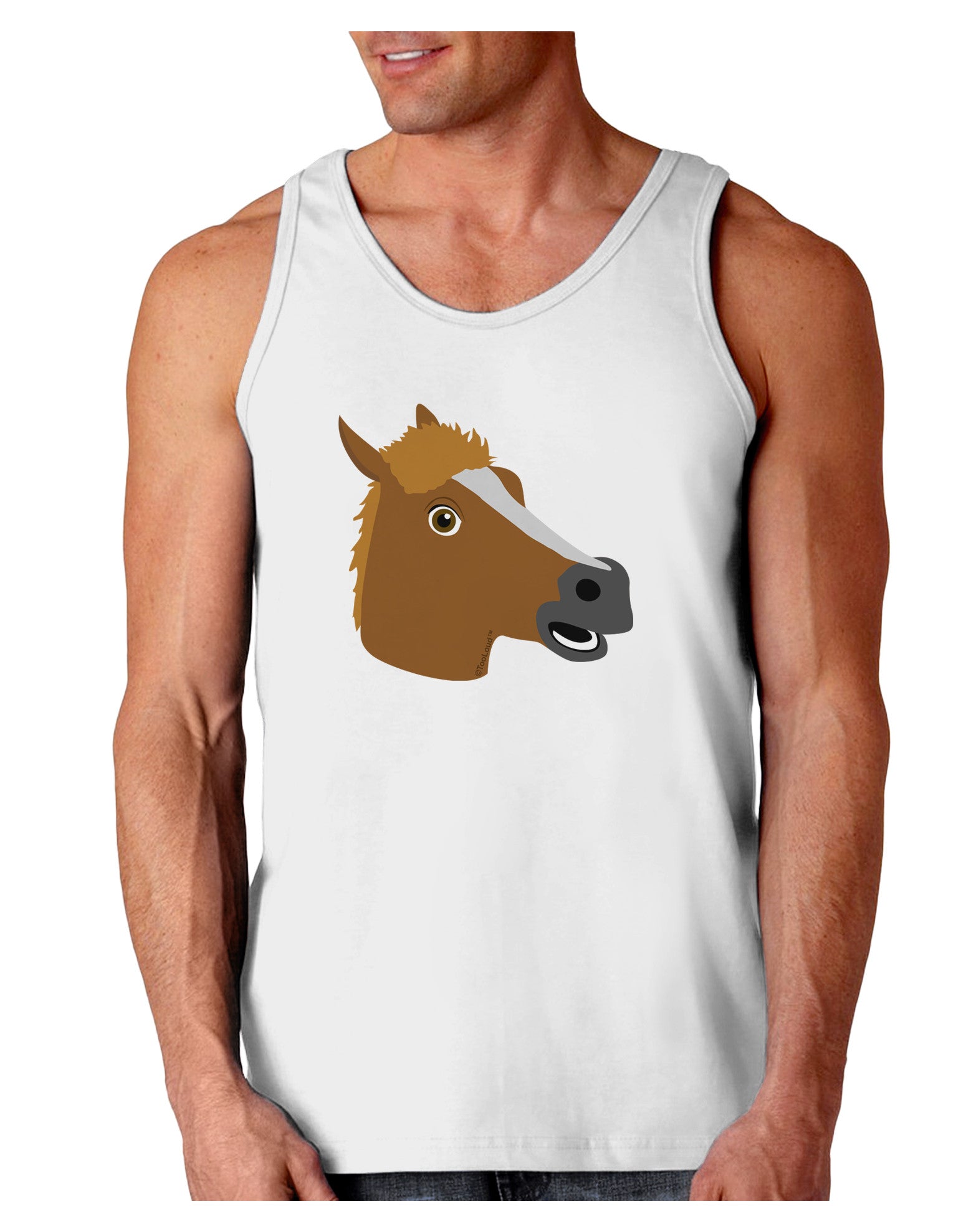 Silly Cartoon Horse Head Loose Tank Top-Loose Tank Top-TooLoud-White-Small-Davson Sales