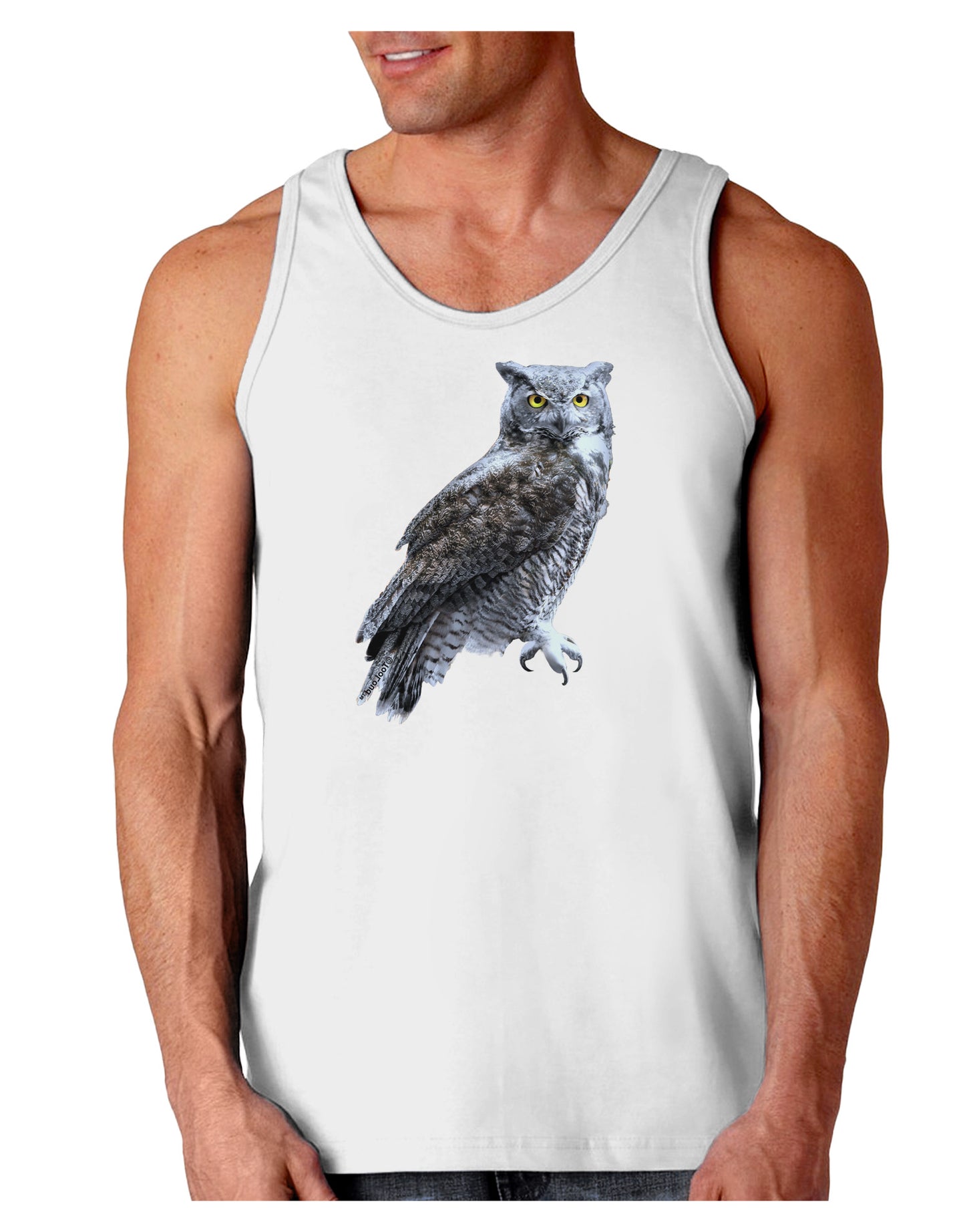 Great Horned Owl Photo Loose Tank Top-Loose Tank Top-TooLoud-White-Small-Davson Sales