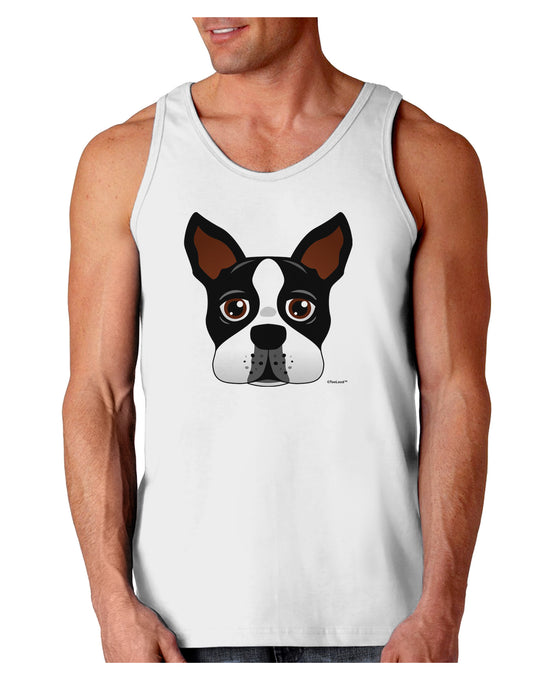 Cute Boston Terrier Dog Face Loose Tank Top-Loose Tank Top-TooLoud-White-Small-Davson Sales