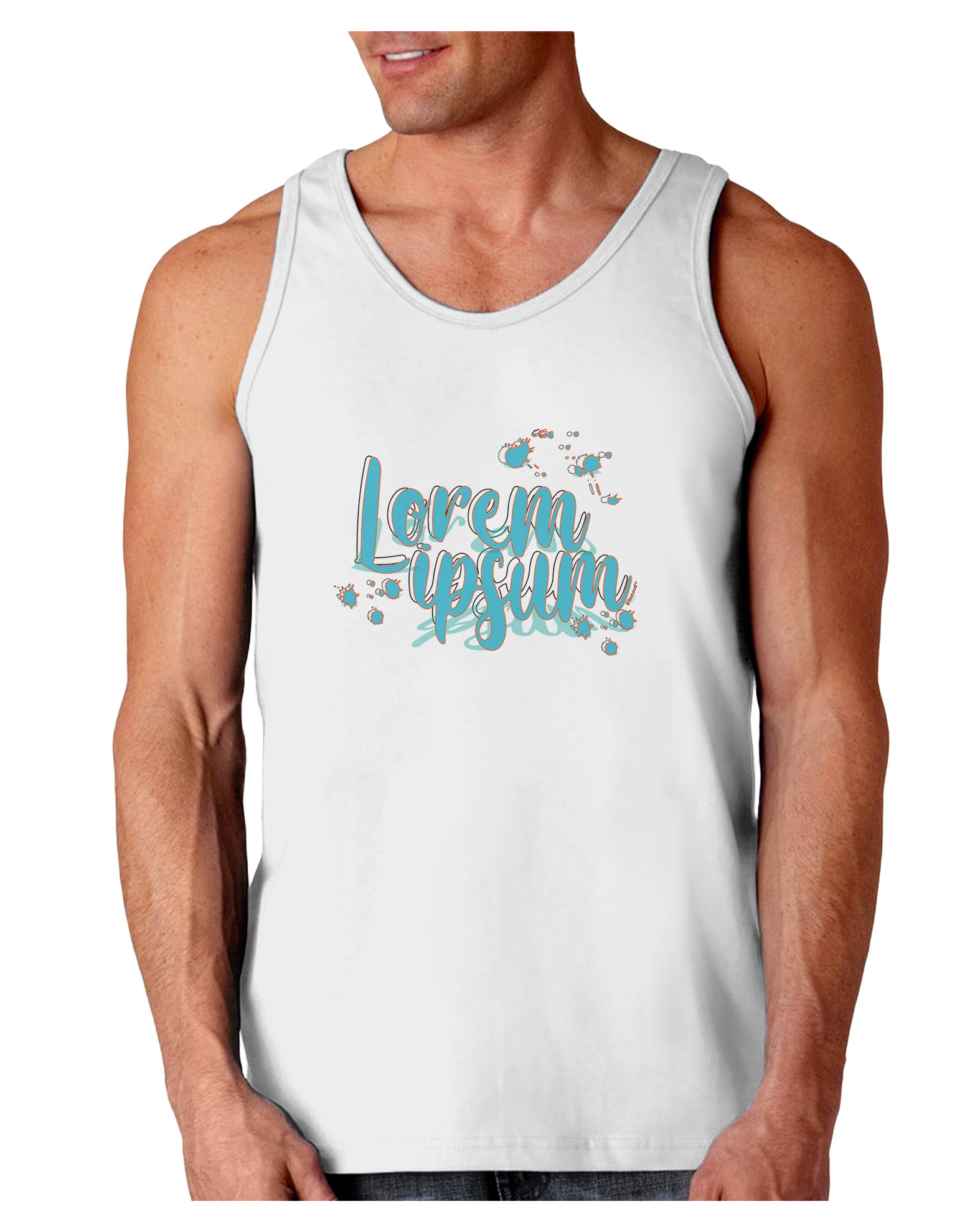 TooLoud Lorem Ipsum Loose Tank Top-Mens-LooseTanktops-TooLoud-White-Small-Davson Sales