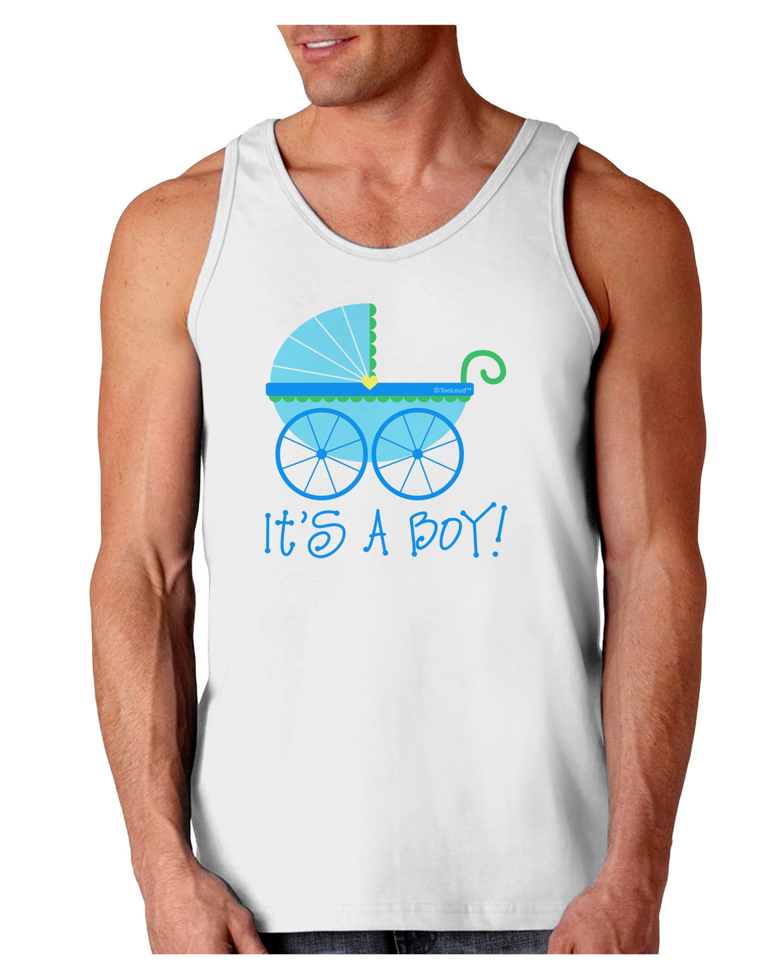 It's a Boy - Baby Boy Carriage Loose Tank Top-Loose Tank Top-TooLoud-White-Small-Davson Sales