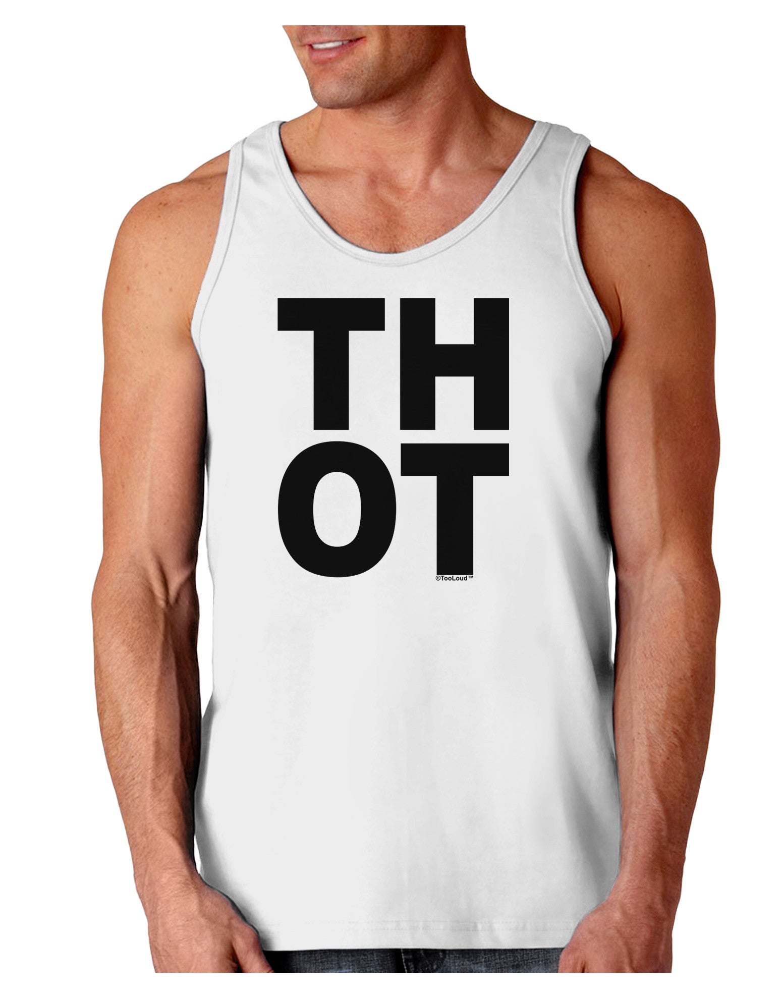 THOT Bold Text Loose Tank Top-Loose Tank Top-TooLoud-White-Small-Davson Sales