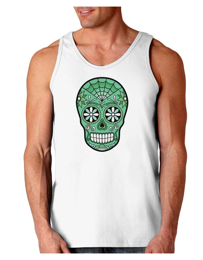 Version 5 Green Day of the Dead Calavera Loose Tank Top-Loose Tank Top-TooLoud-White-Small-Davson Sales