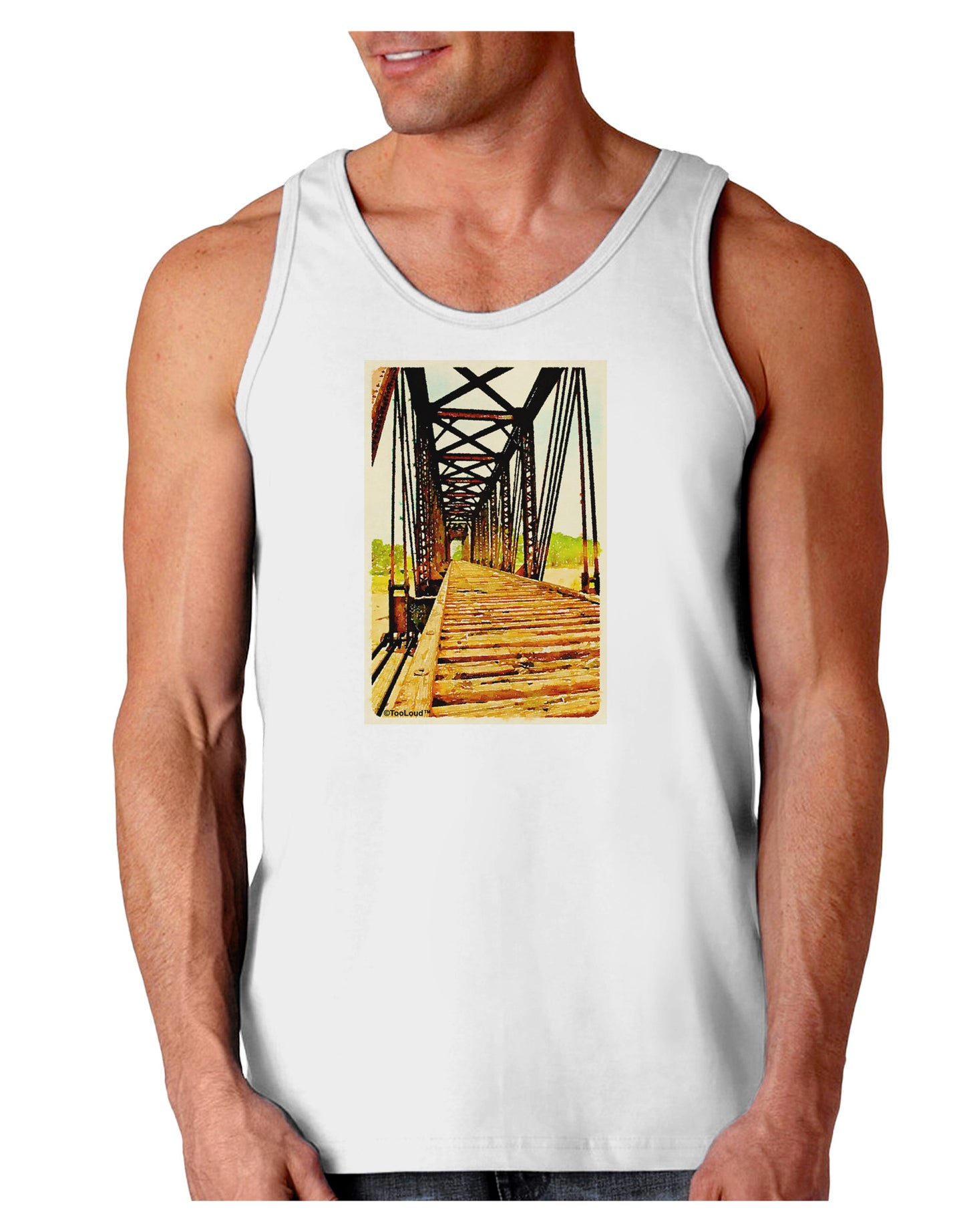 Colorado Bridge Watercolor Loose Tank Top-Loose Tank Top-TooLoud-White-Small-Davson Sales