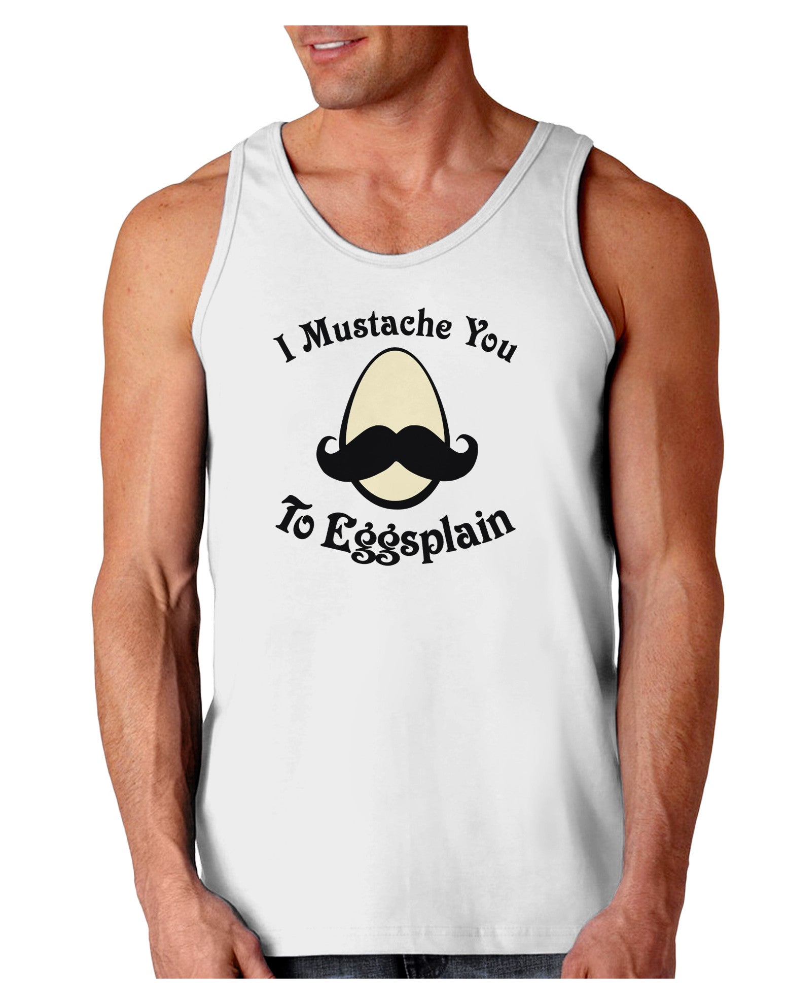 I Mustache You To Eggsplain Loose Tank Top-Loose Tank Top-TooLoud-White-Small-Davson Sales