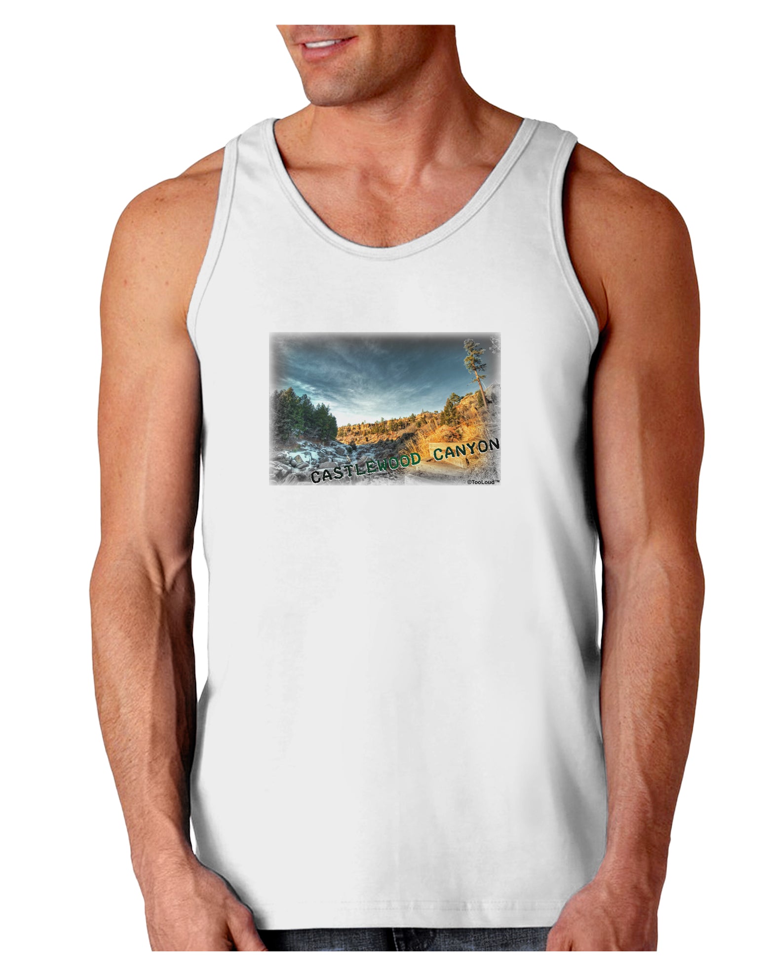 Castlewood Canyon Old Photo Loose Tank Top-Loose Tank Top-TooLoud-White-Small-Davson Sales
