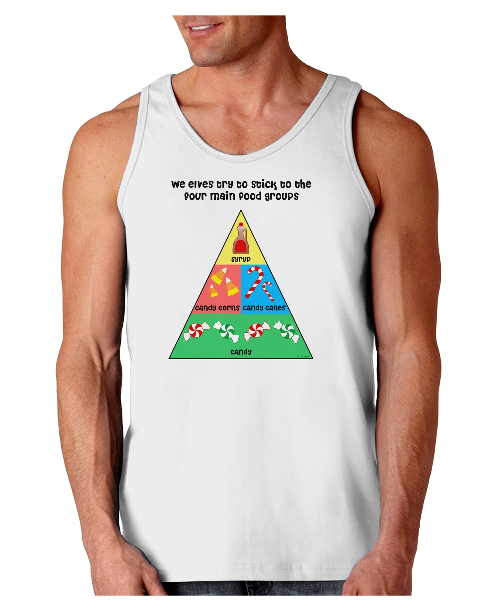 Main Food Groups of an Elf - Christmas Loose Tank Top-Loose Tank Top-TooLoud-White-Small-Davson Sales