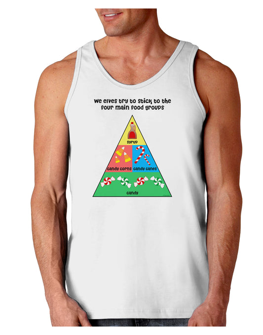 Main Food Groups of an Elf - Christmas Loose Tank Top-Loose Tank Top-TooLoud-White-Small-Davson Sales
