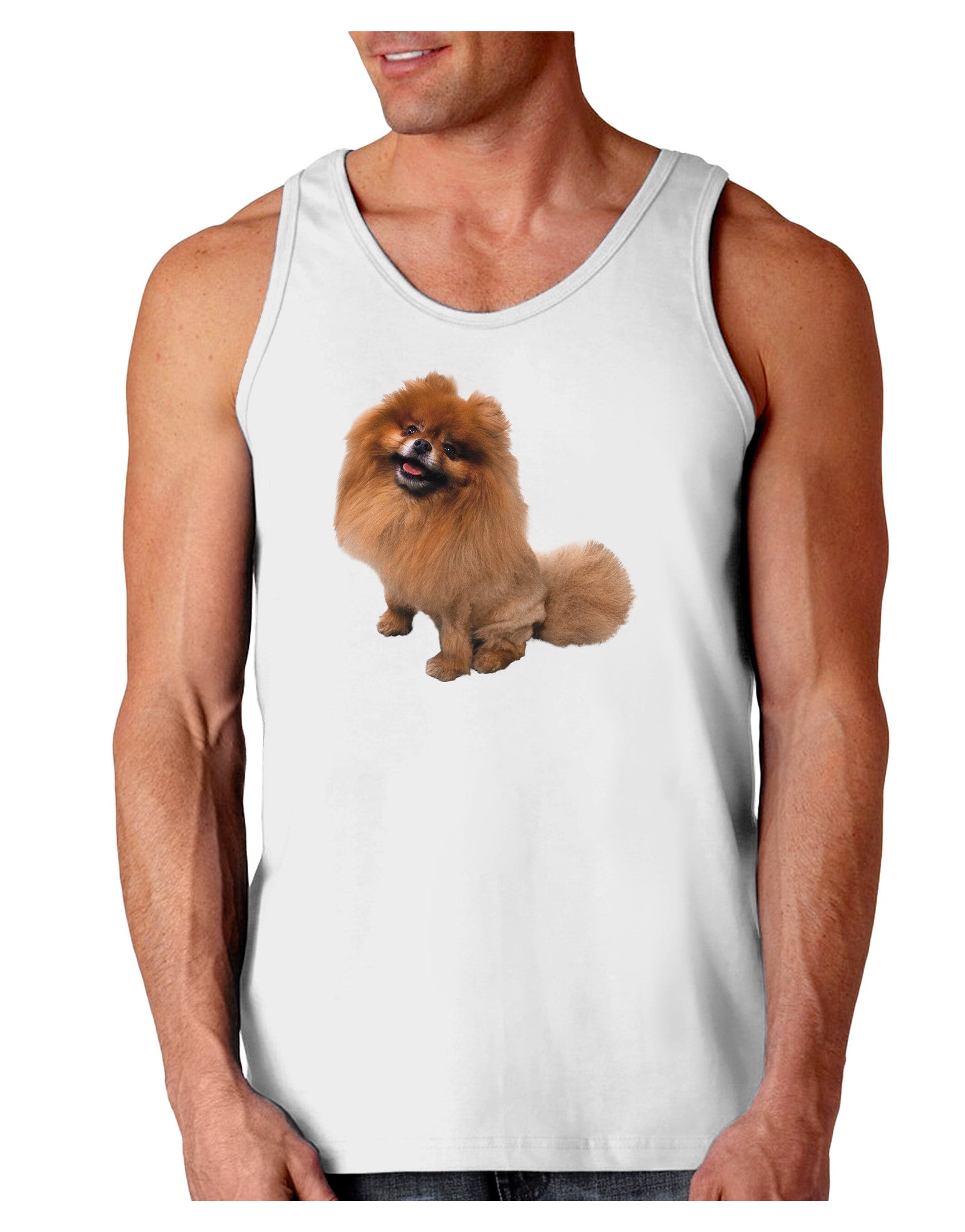 Pomeranian Sitting All Cute-Like Loose Tank Top-Loose Tank Top-TooLoud-White-Small-Davson Sales