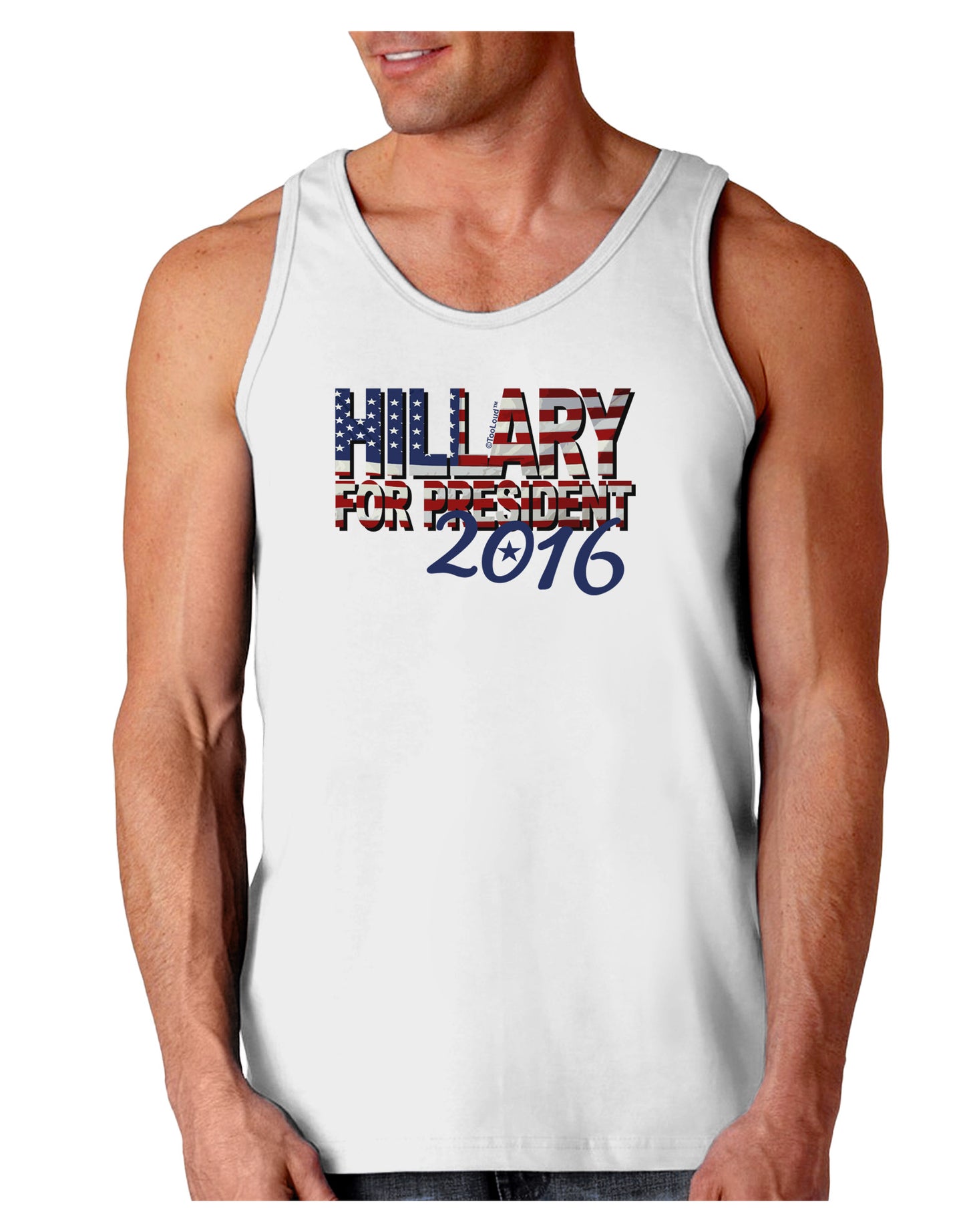 Hillary for President Flag Loose Tank Top-Loose Tank Top-TooLoud-White-Small-Davson Sales
