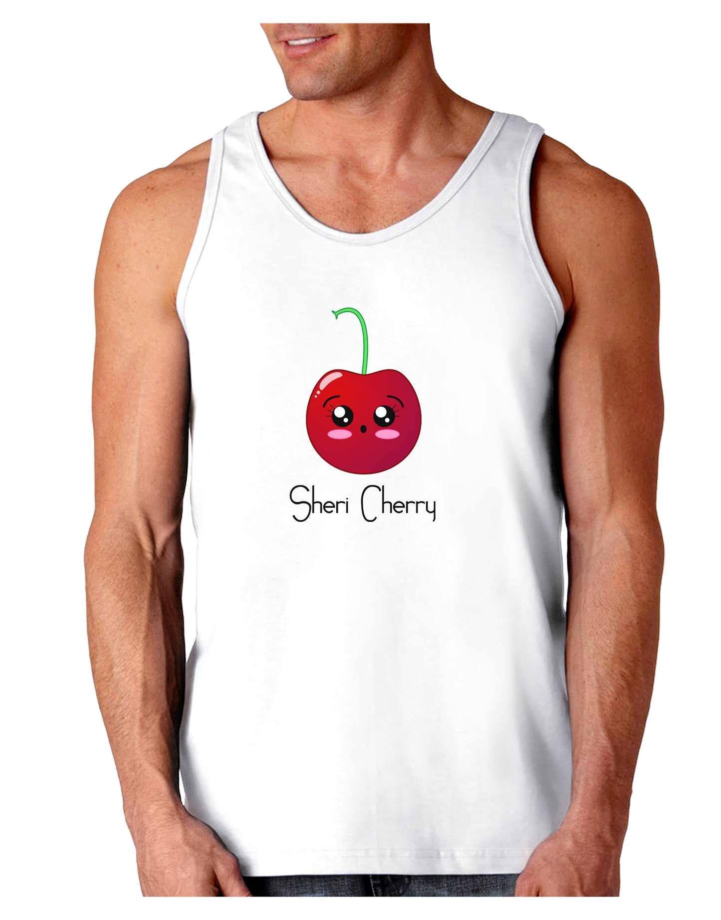 Sheri Cherry Text Loose Tank Top-Loose Tank Top-TooLoud-White-Small-Davson Sales