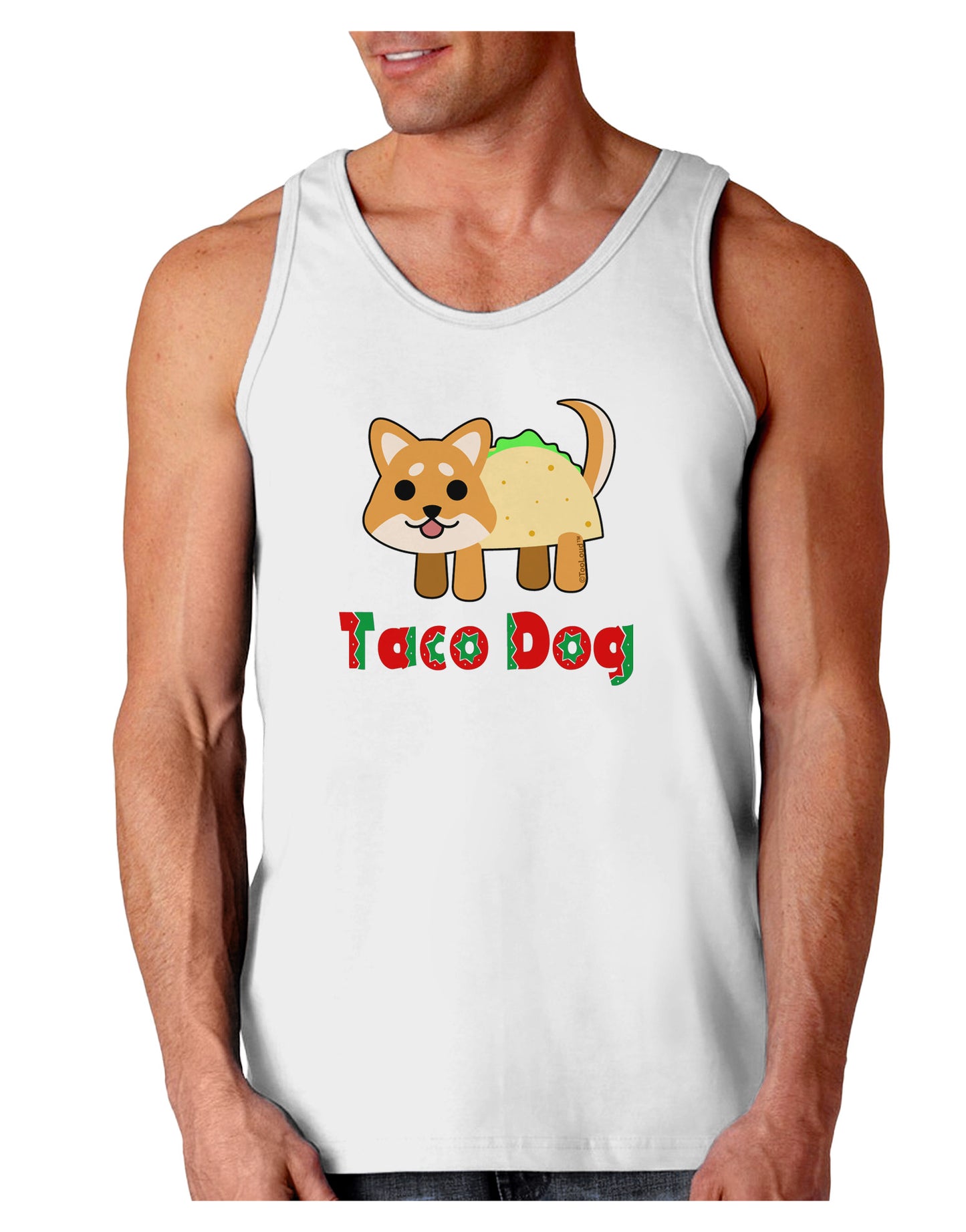 Cute Taco Dog Text Loose Tank Top-Loose Tank Top-TooLoud-White-Small-Davson Sales