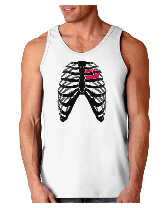 Black Skeleton Bones Ribcage with Heart Loose Tank Top-Loose Tank Top-TooLoud-White-Small-Davson Sales