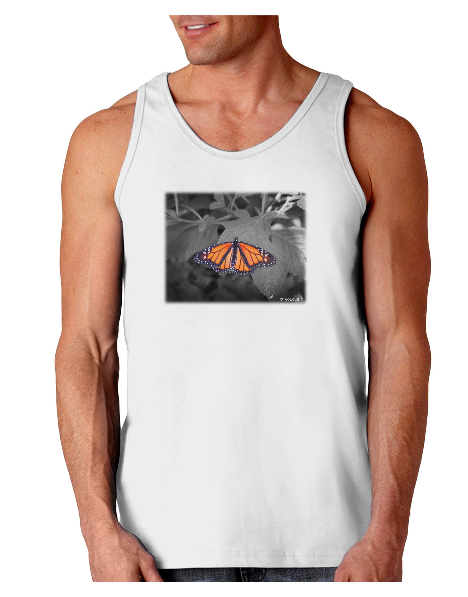 Monarch Butterfly Photo Loose Tank Top-Loose Tank Top-TooLoud-White-Small-Davson Sales