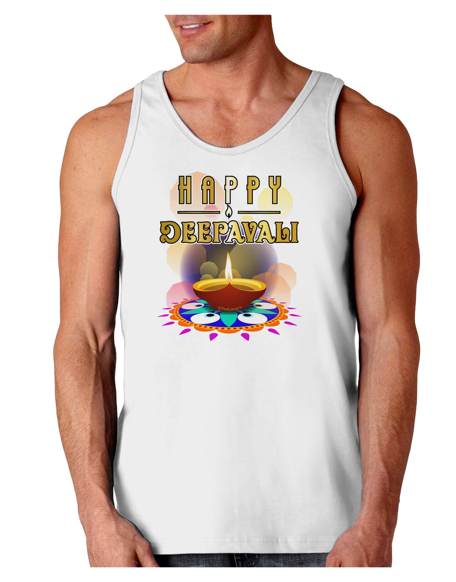 Happy Deepavali - Rangoli and Diya Loose Tank Top by-Loose Tank Top-TooLoud-White-Small-Davson Sales