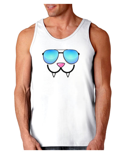 Kyu-T Face - Fangs Cool Sunglasses Loose Tank Top-Loose Tank Top-TooLoud-White-Small-Davson Sales