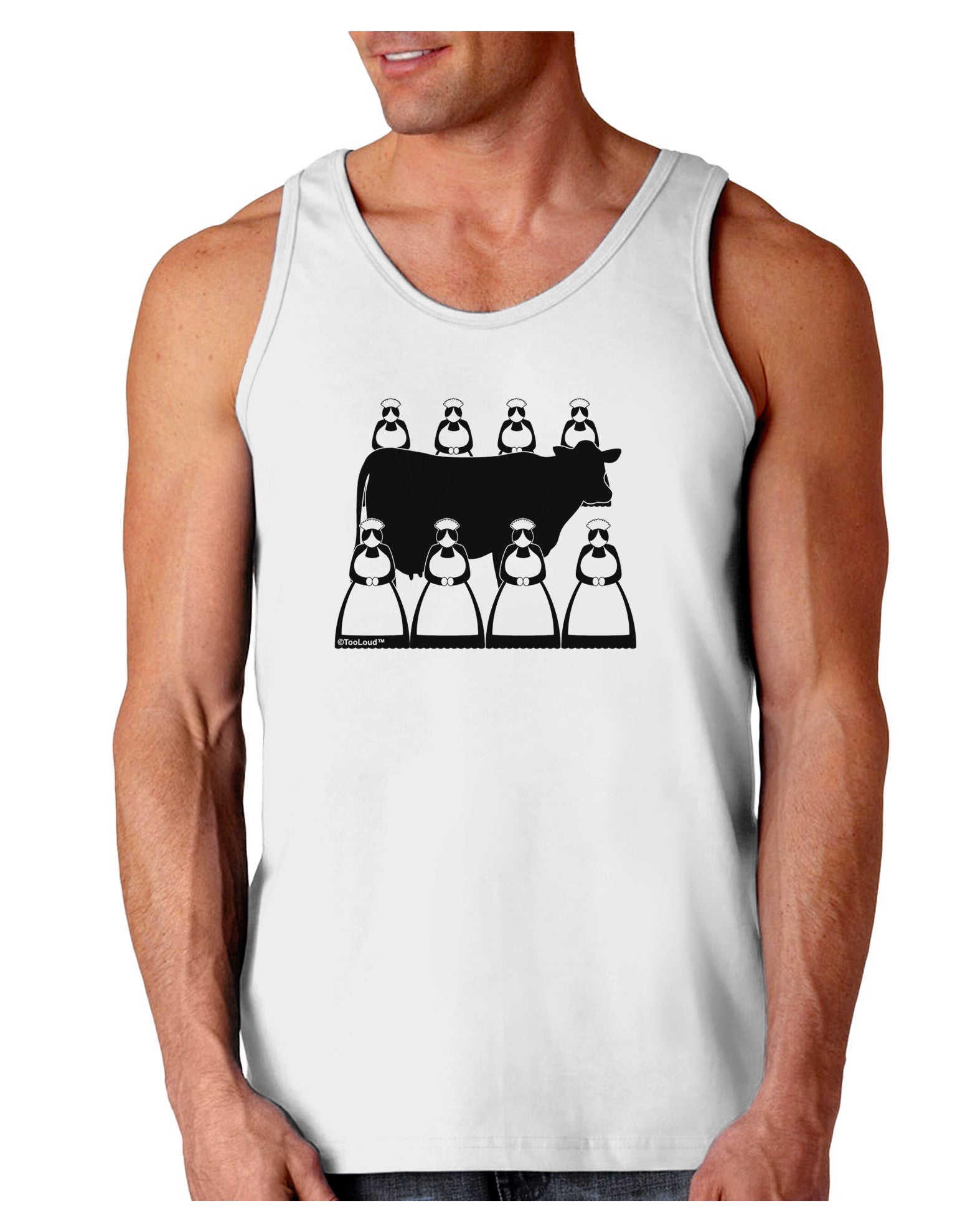 Eight Maids A Milking Loose Tank Top-Loose Tank Top-TooLoud-White-Small-Davson Sales
