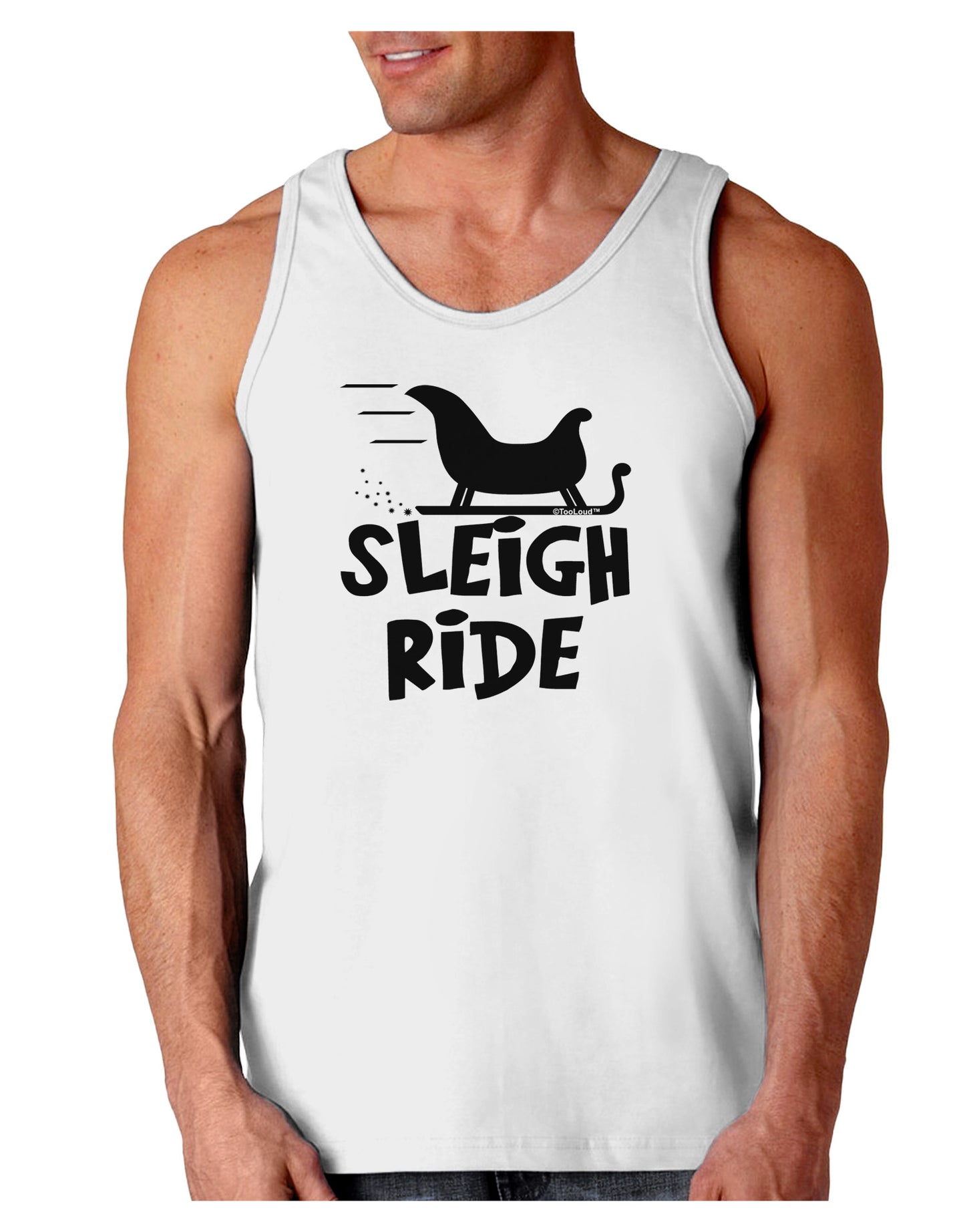 Sleigh Ride BnW Loose Tank Top-Loose Tank Top-TooLoud-White-Small-Davson Sales