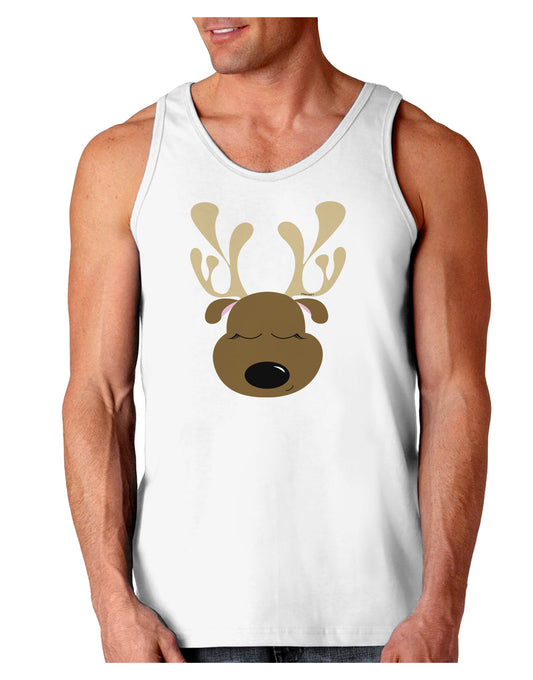 Cute Reindeer Face Christmas Loose Tank Top-Loose Tank Top-TooLoud-White-Small-Davson Sales