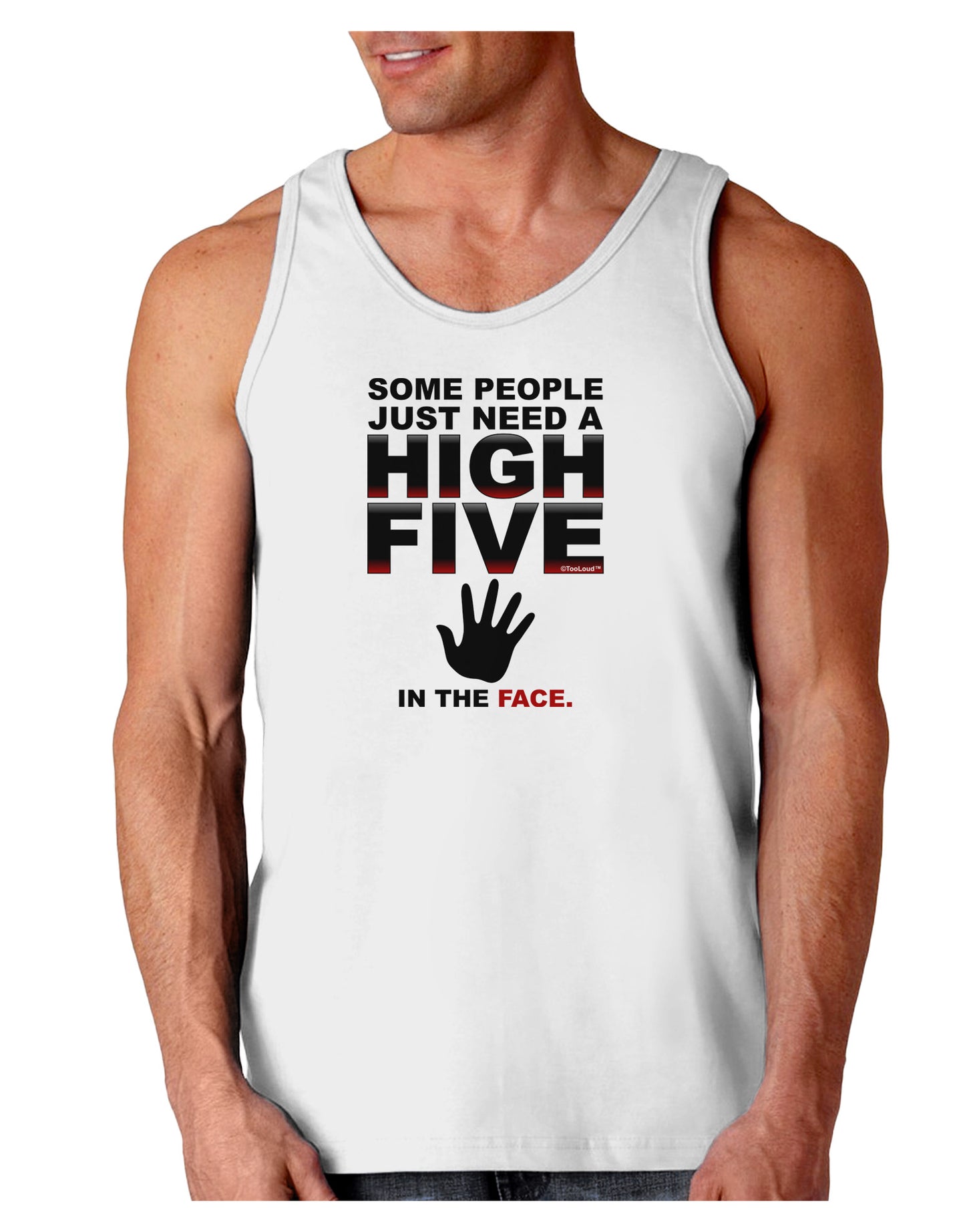 High Five In The Face Loose Tank Top-Loose Tank Top-TooLoud-White-Small-Davson Sales