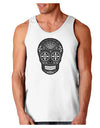 TooLoud Version 9 Black and White Day of the Dead Calavera Loose Tank Top-Loose Tank Top-TooLoud-White-Small-Davson Sales