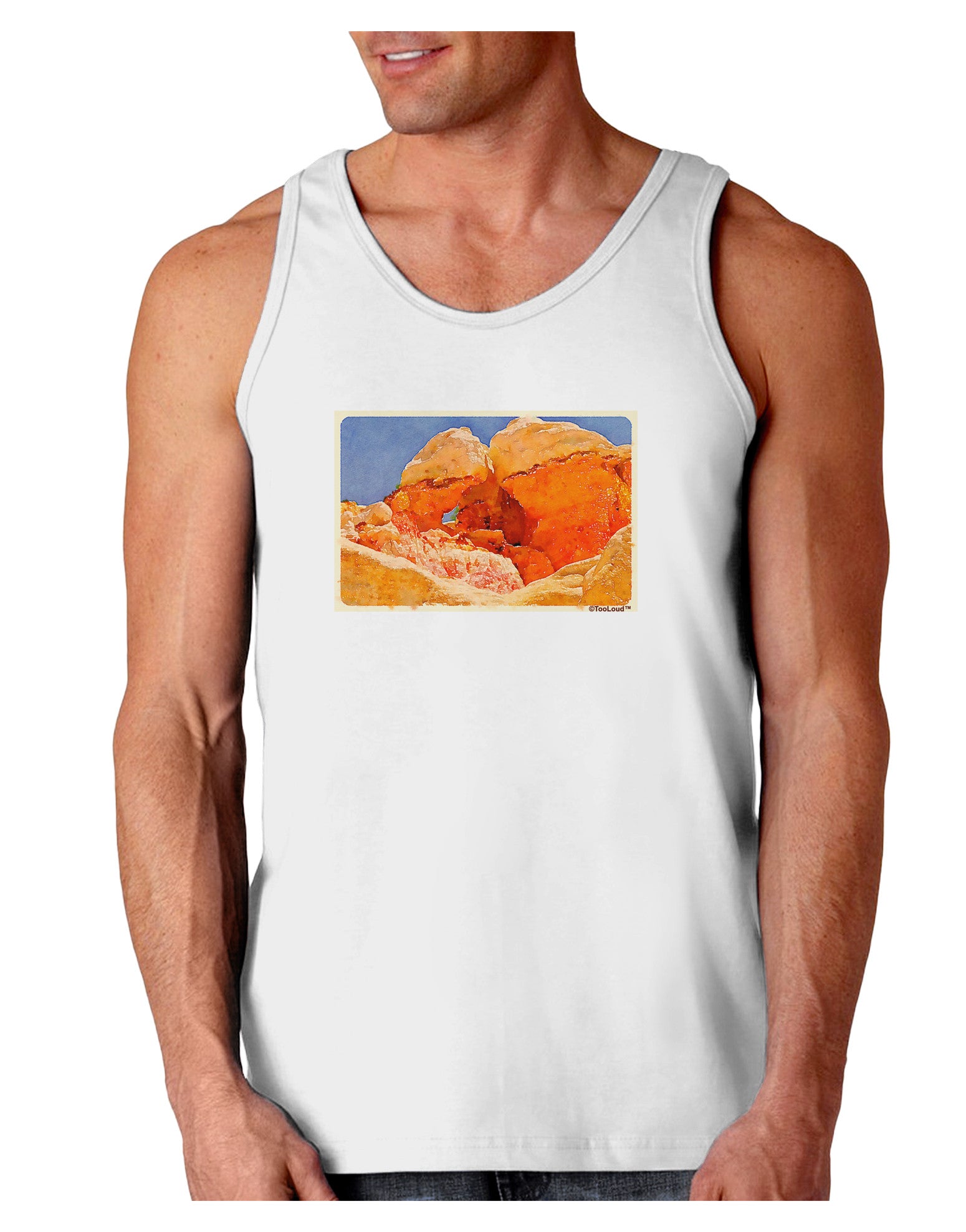 Desert Landscape Watercolor Loose Tank Top-Loose Tank Top-TooLoud-White-Small-Davson Sales