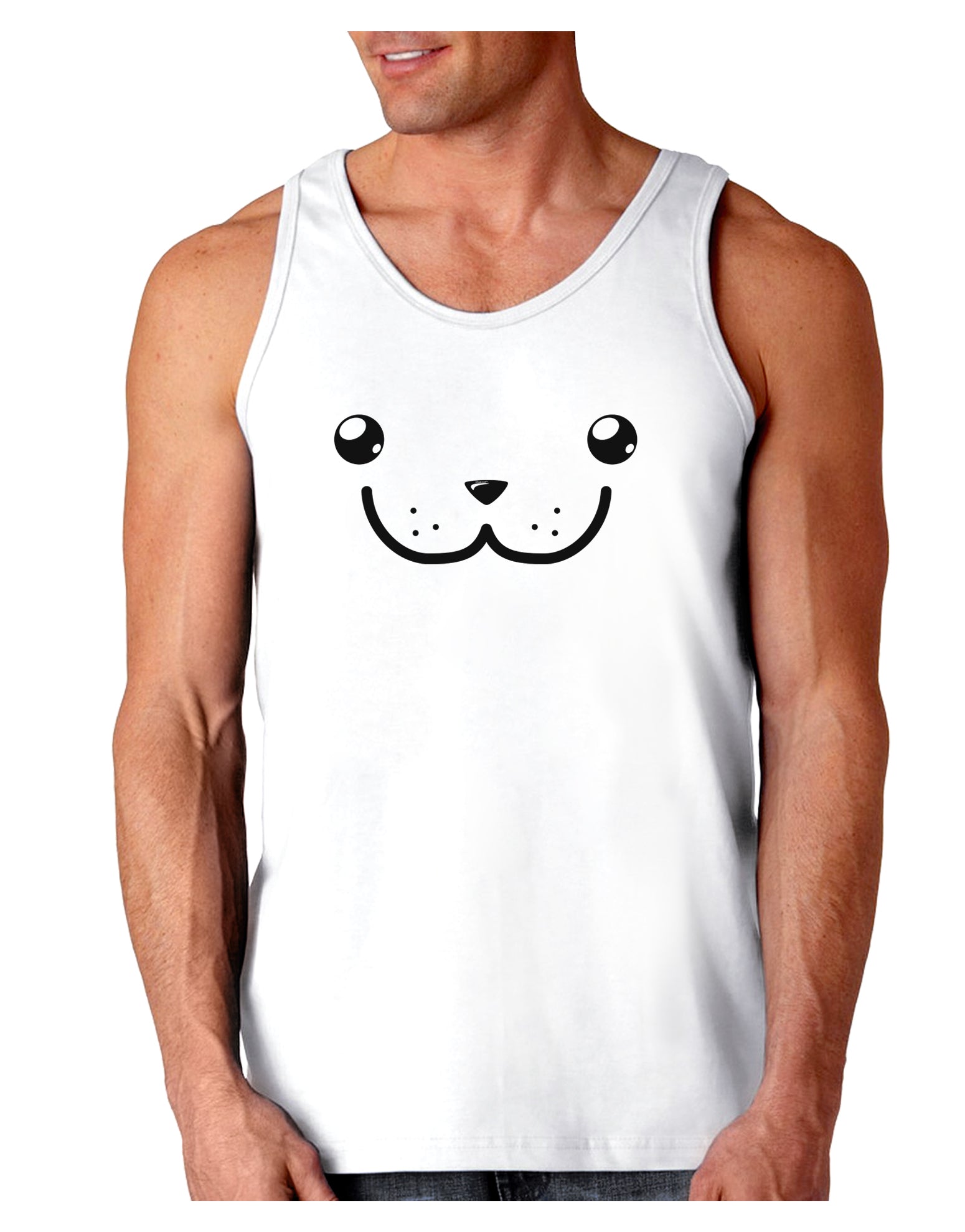 Kyu-T Face - Dewy the Dugong Loose Tank Top-Loose Tank Top-TooLoud-White-Small-Davson Sales