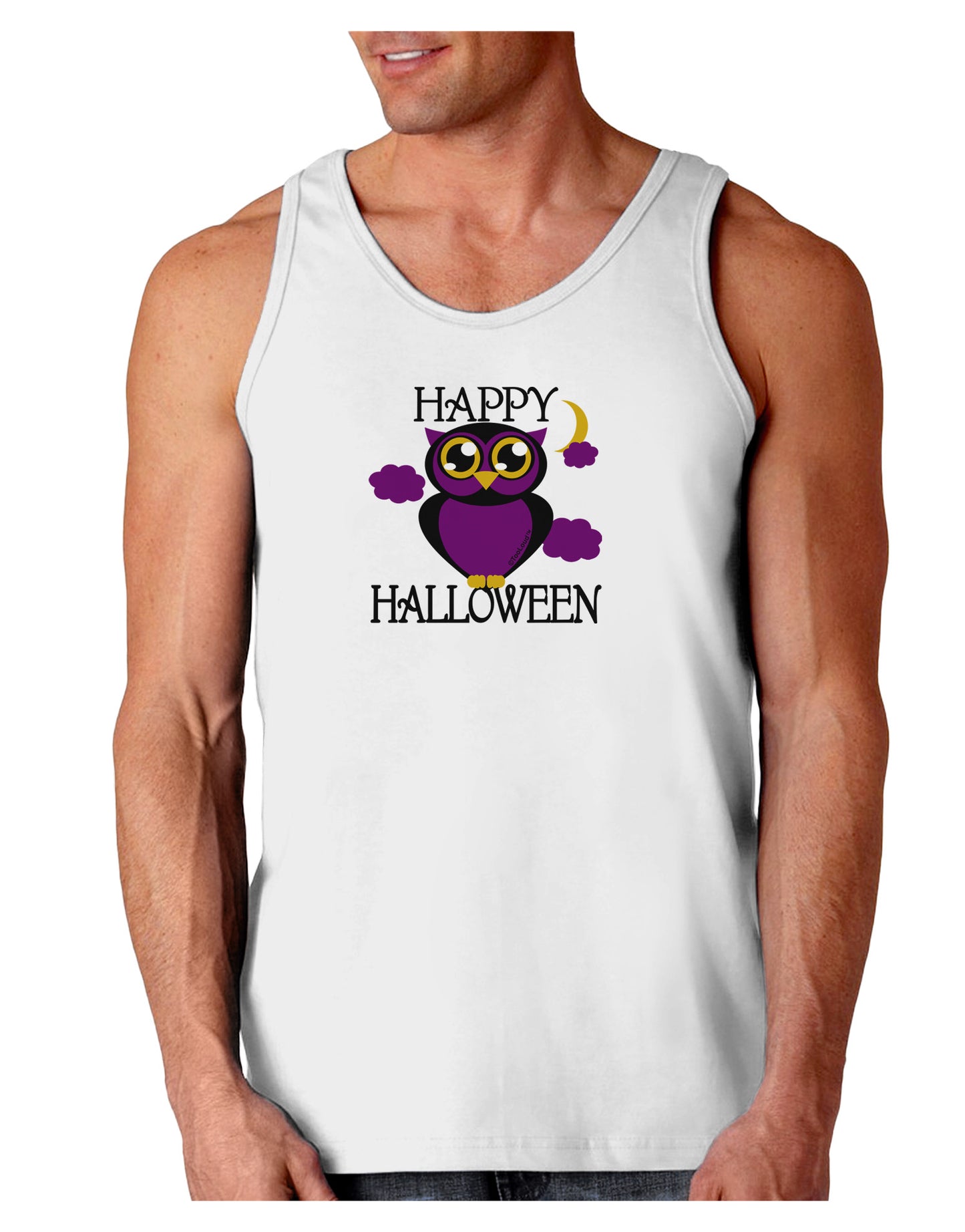 Owl Purple Text Loose Tank Top-Loose Tank Top-TooLoud-White-Small-Davson Sales